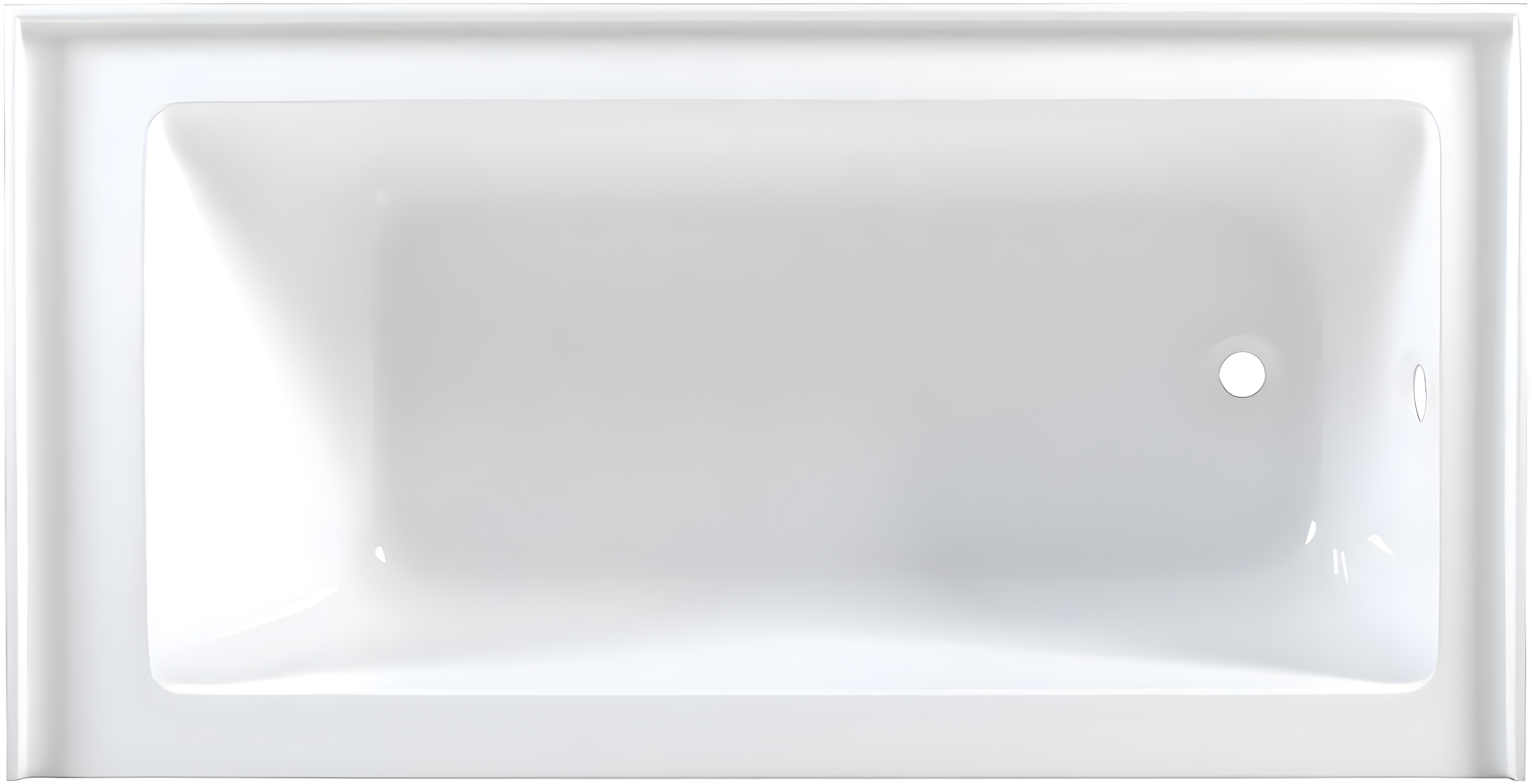 Aqua Eden VTAP603222R 60-Inch Acrylic 3-Wall Alcove Tub with Right Hand Drain Hole, White