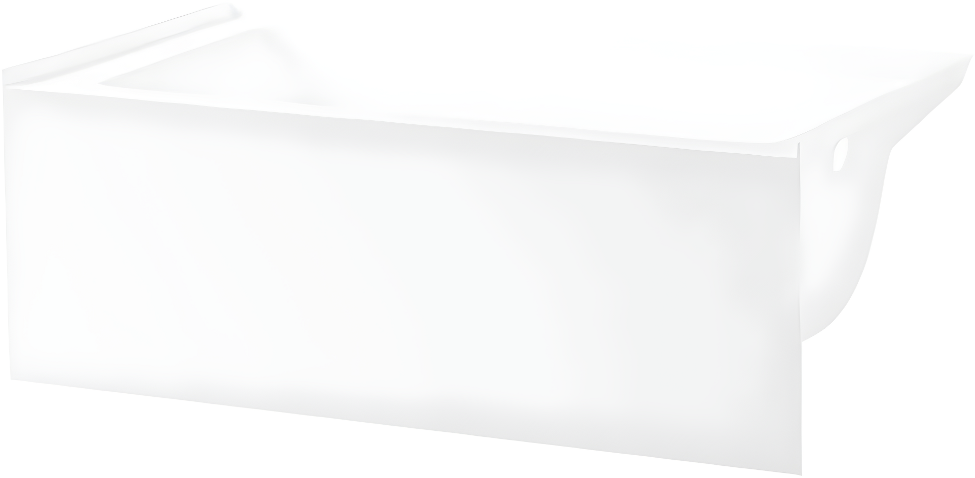 Aqua Eden VTAP603222R 60-Inch Acrylic 3-Wall Alcove Tub with Right Hand Drain Hole, White