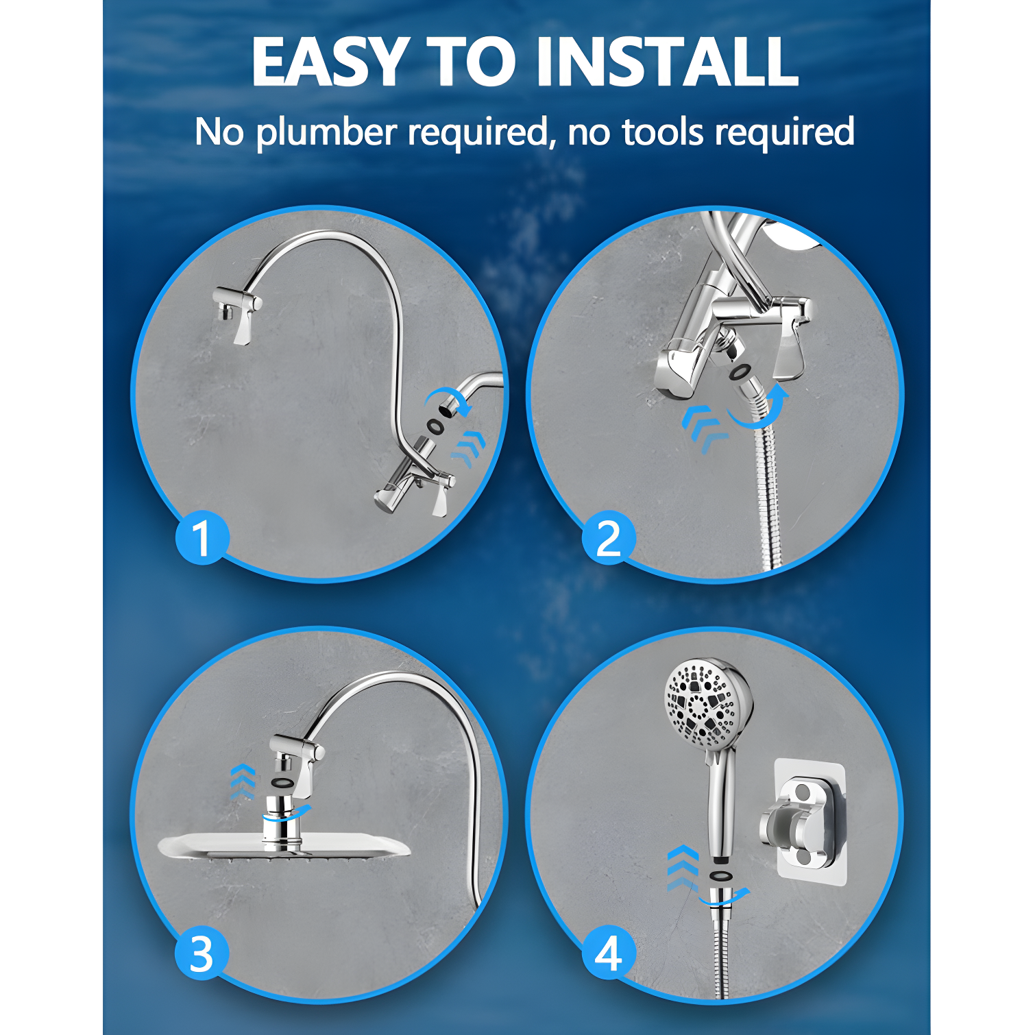 High Pressure Rainfall Shower Head with Handheld Spray Combo