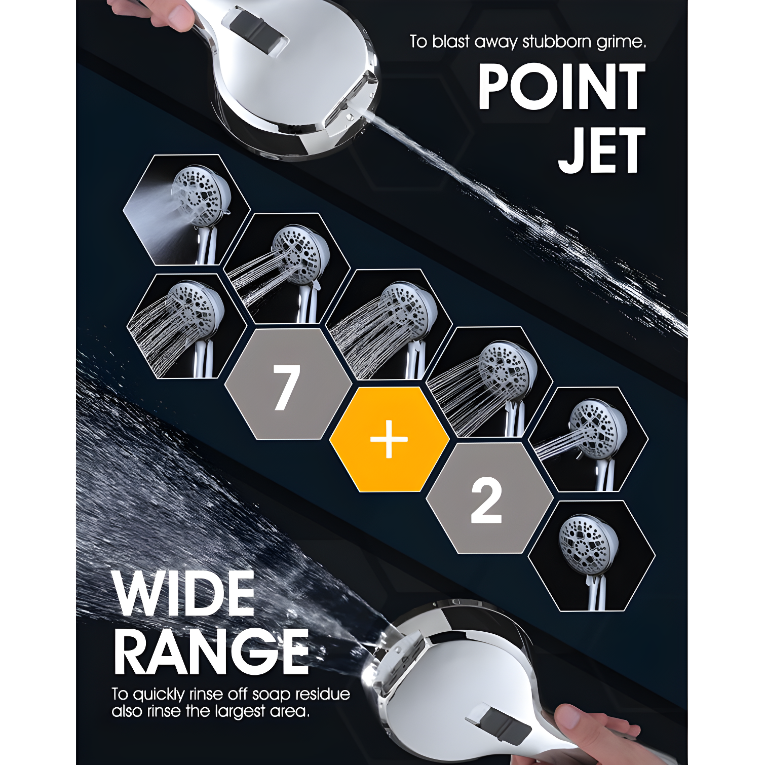 High Pressure Rainfall Shower Head with Handheld Spray Combo