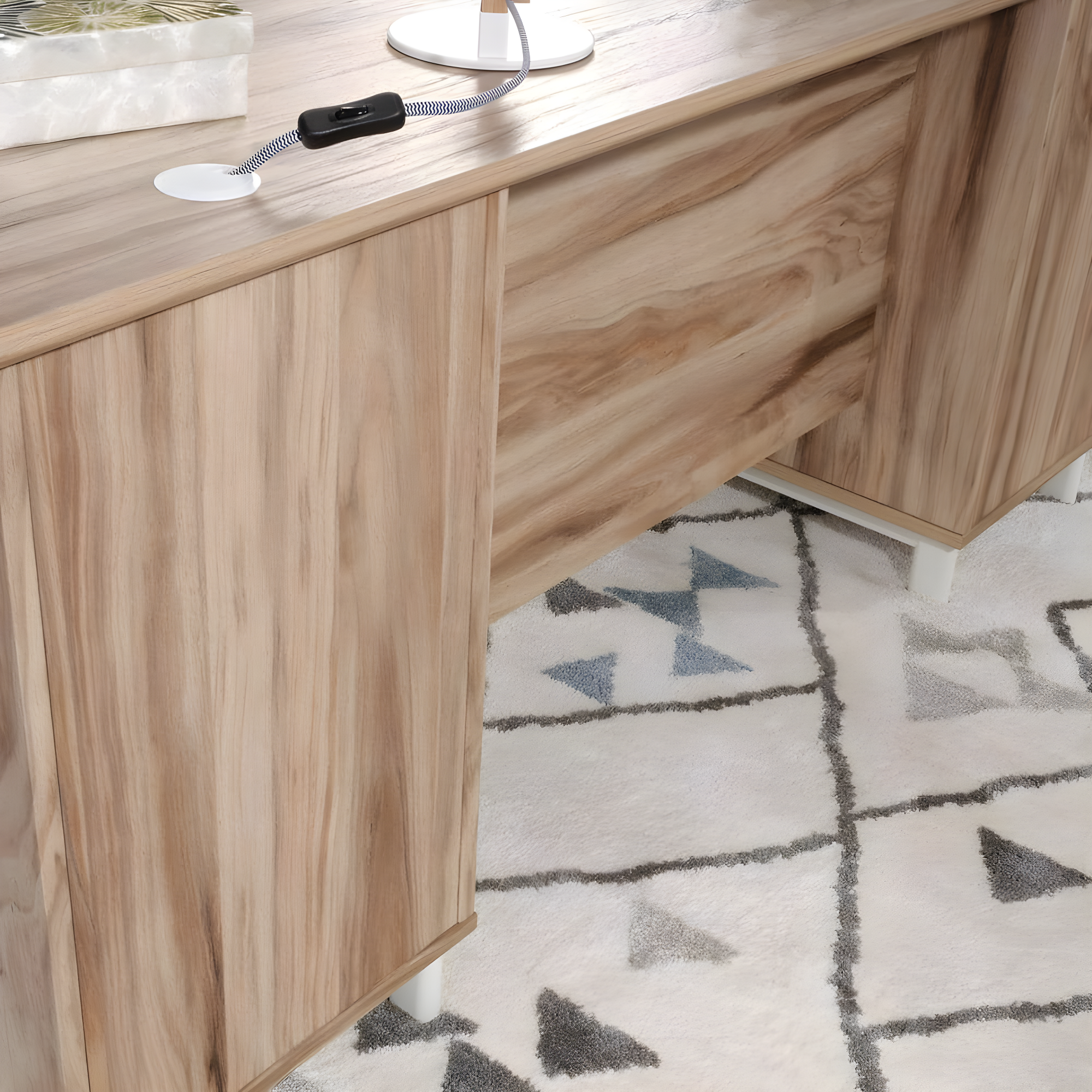 Portage Park Executive Desk Kiln Acacia - Sauder