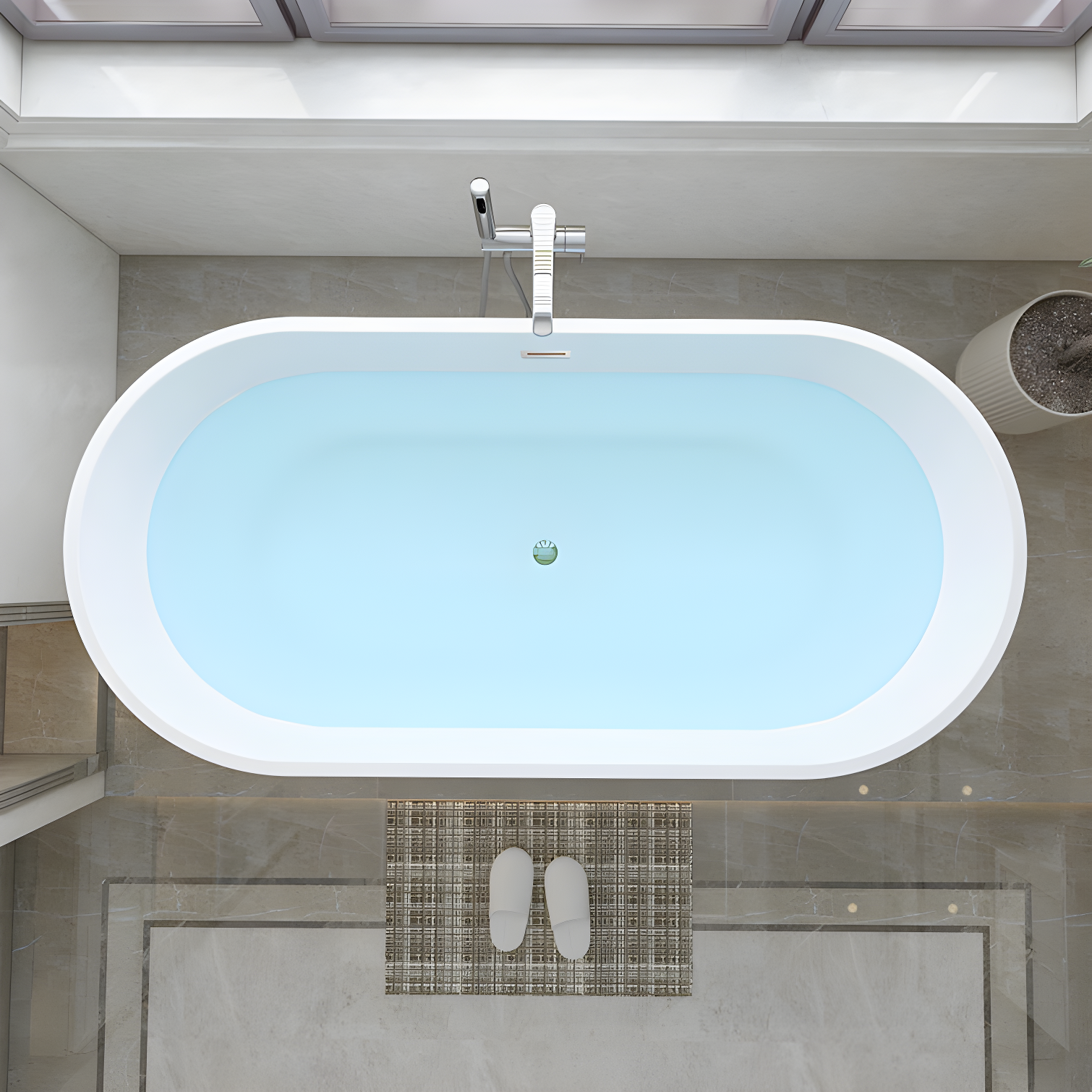 67'' x 32'' Freestanding Soaking Acrylic Bathtub