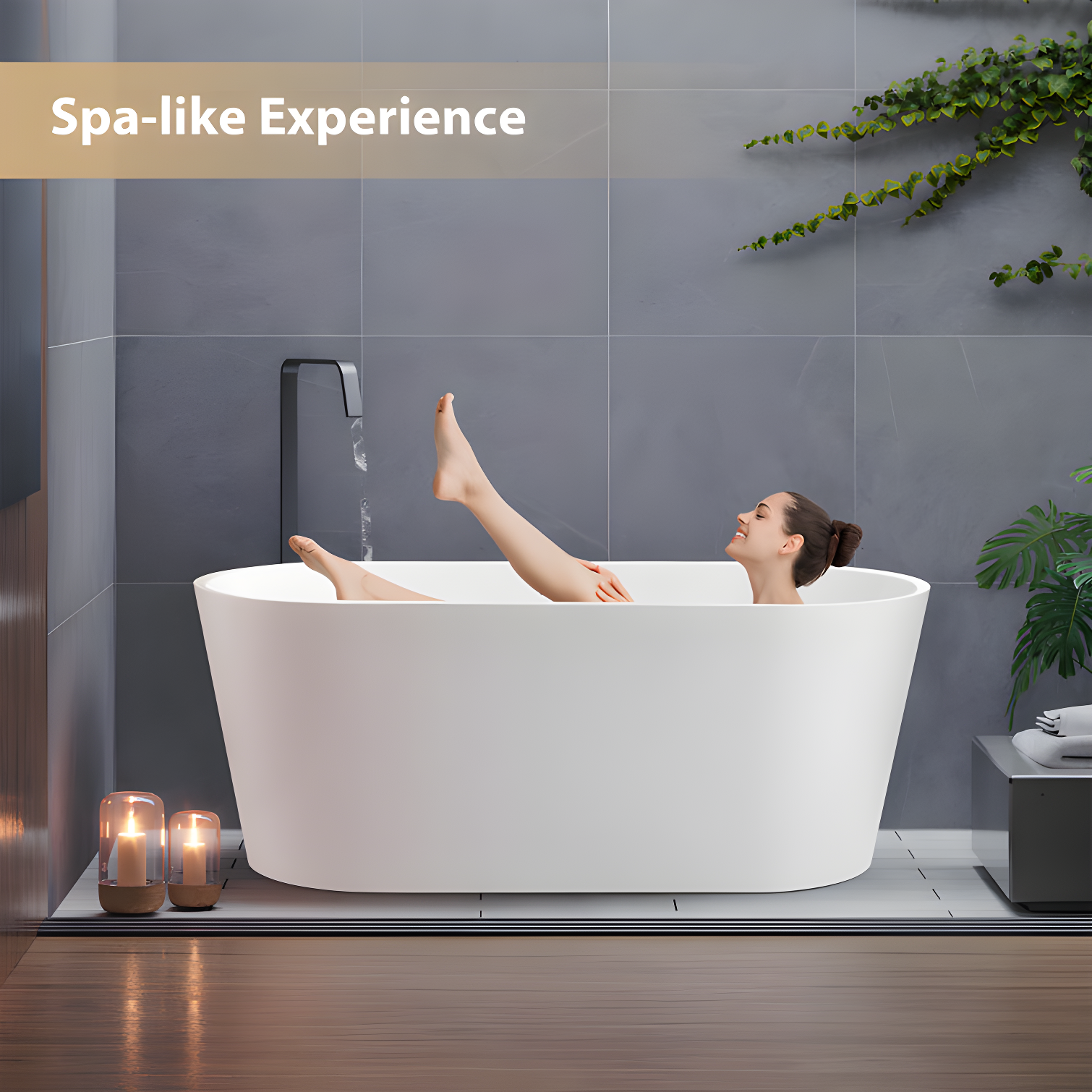 67'' x 32'' Freestanding Soaking Acrylic Bathtub