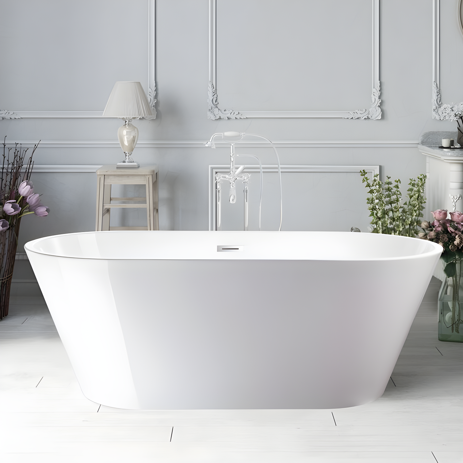 67'' x 32'' Freestanding Soaking Acrylic Bathtub