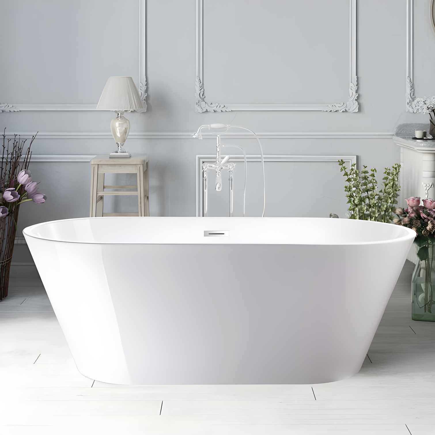 67'' x 32'' Freestanding Soaking Acrylic Bathtub