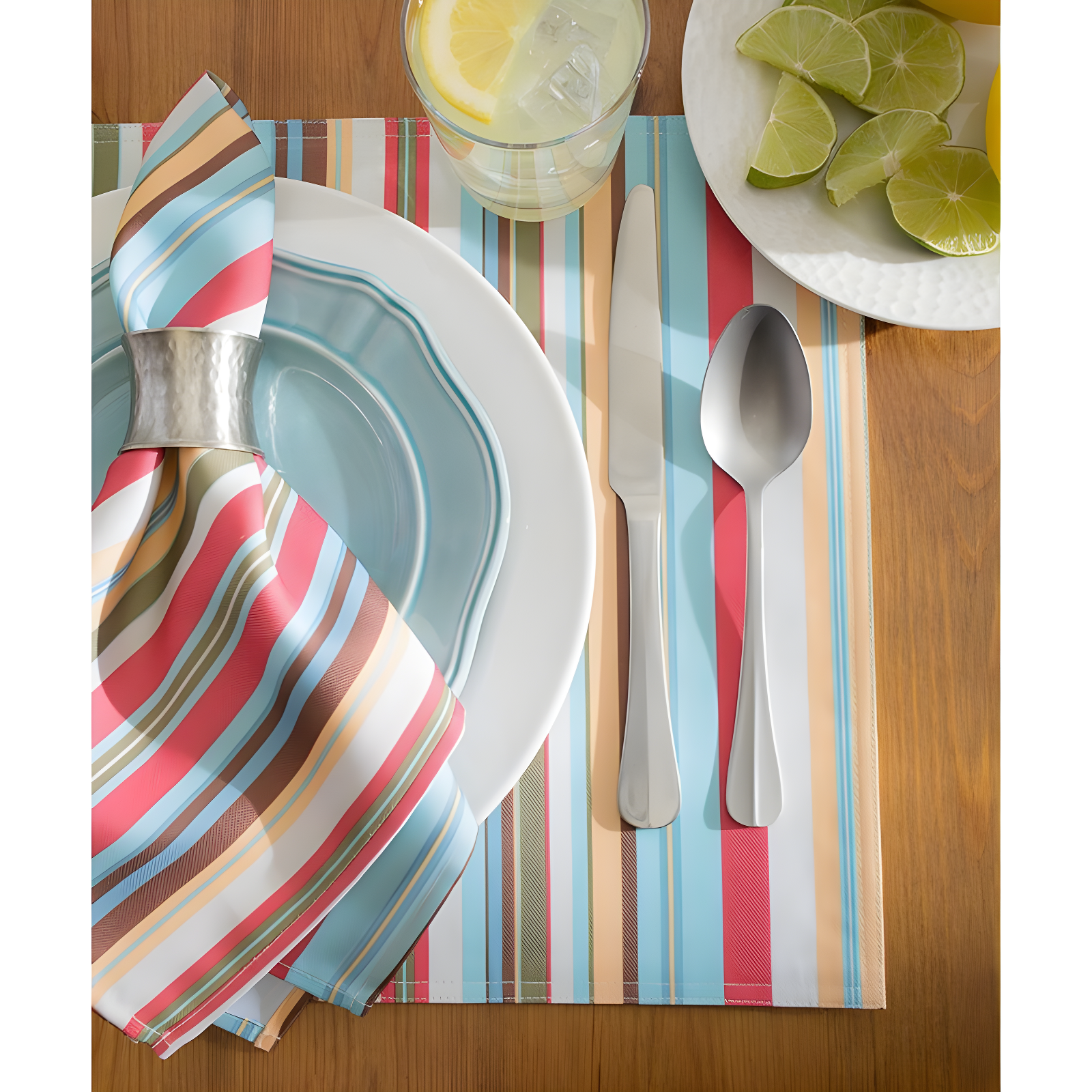 Casa Polyester Floral Square Napkin (Set of 6)