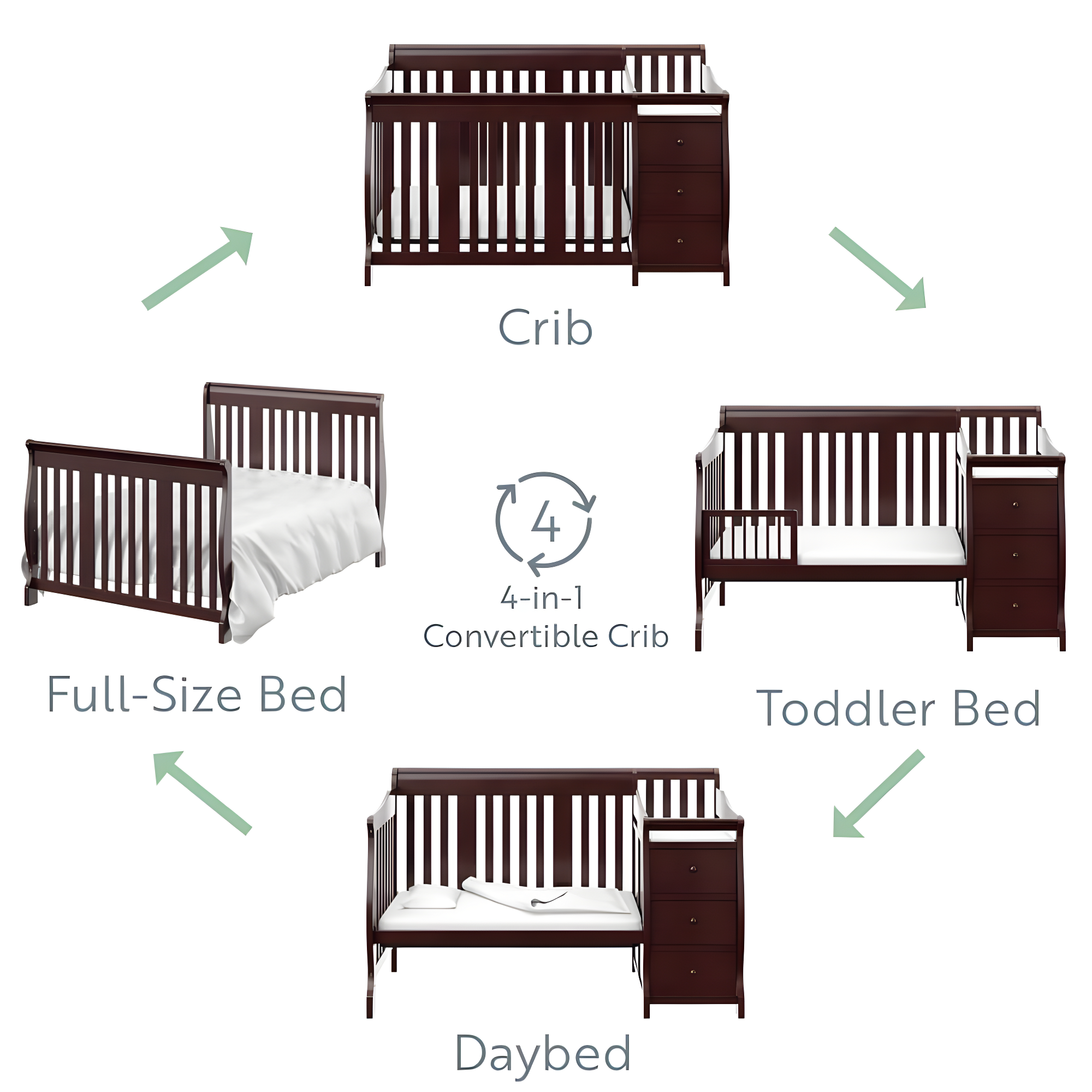 Portofino 5-in-1 Convertible Crib and Changer