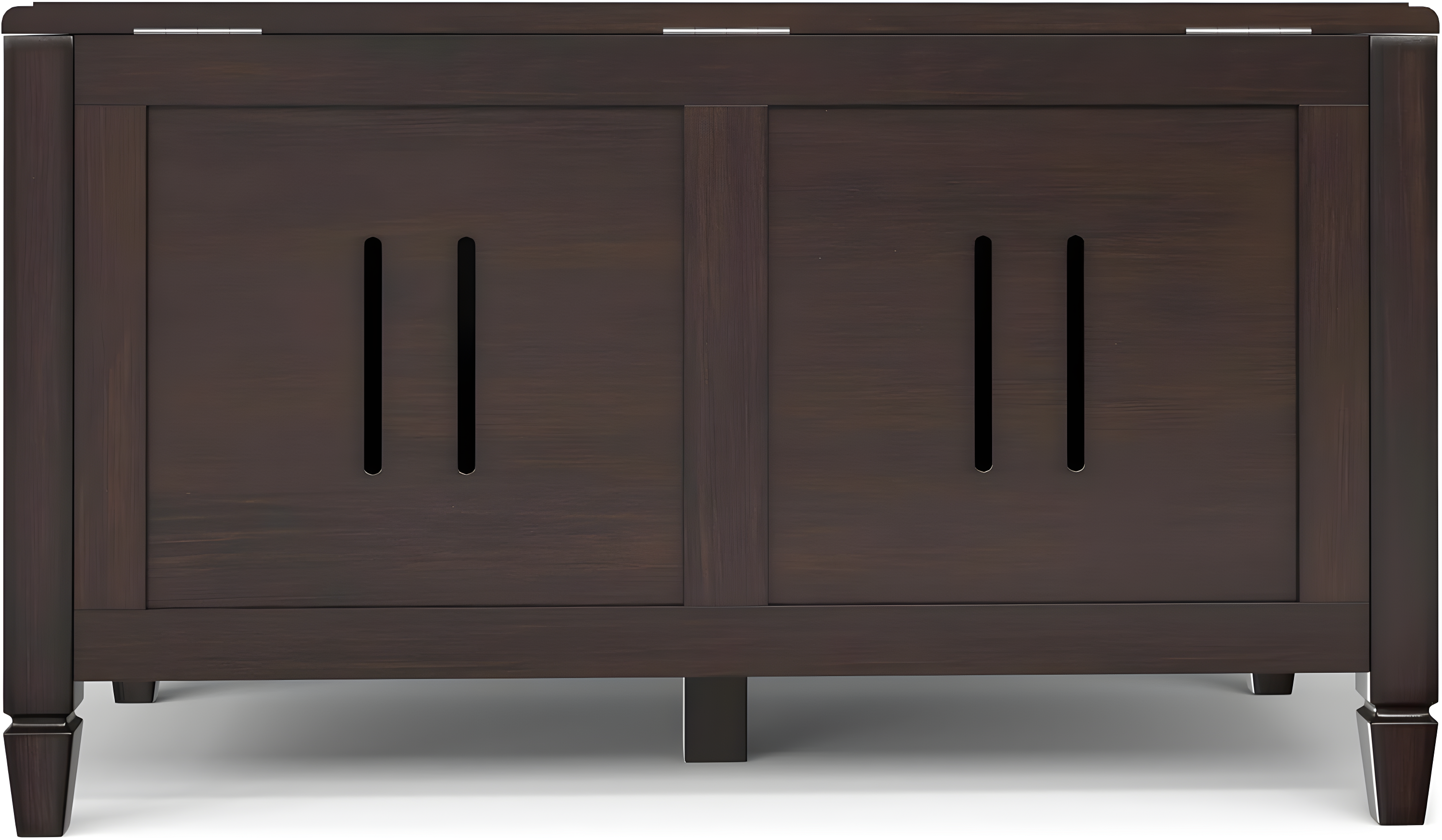 Simpli Home Connaught 36"W Solid Wood Small Storage Bench Trunk with Lift-Top Lid and Dual Storage Compartments