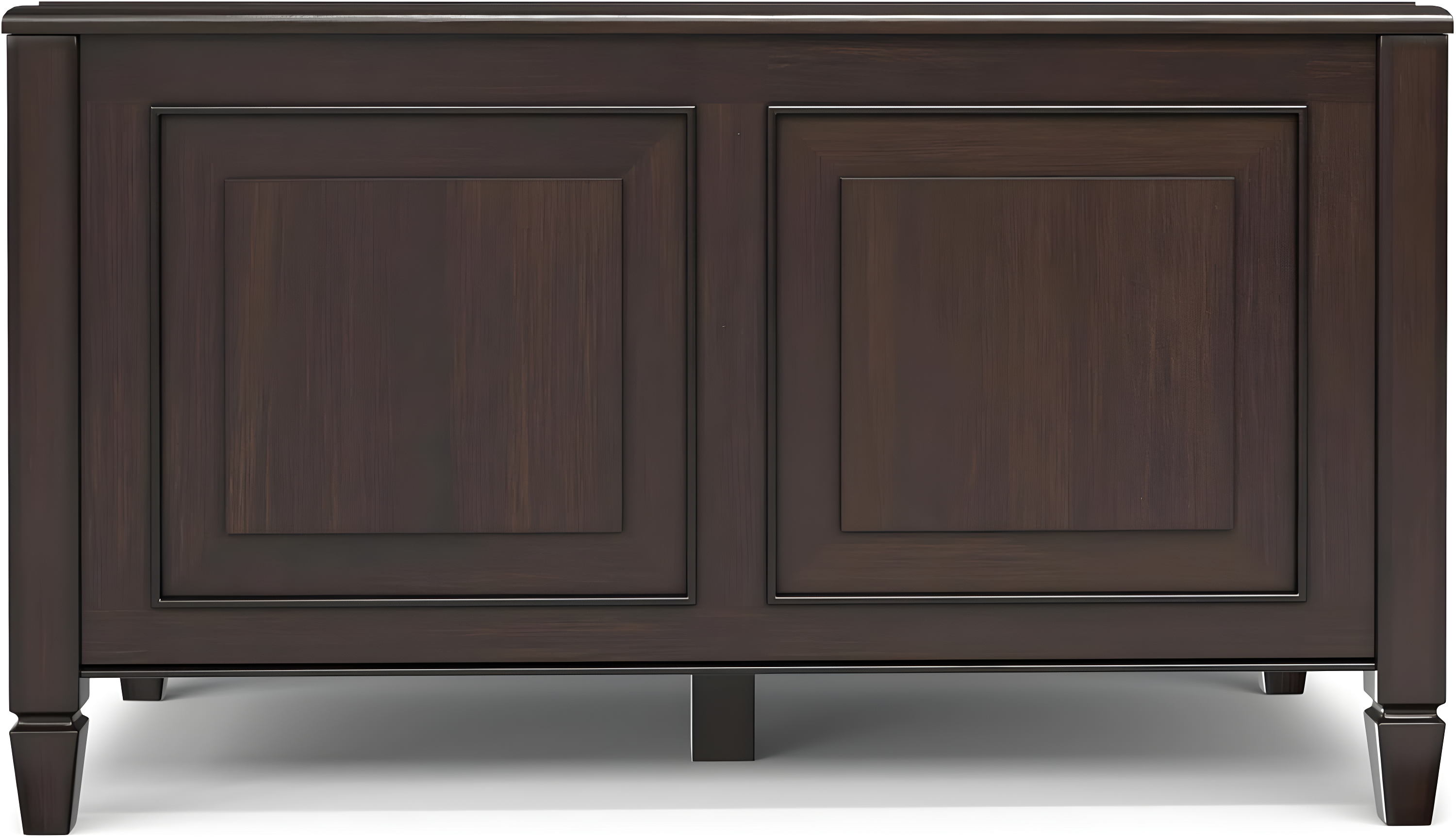 Simpli Home Connaught 36"W Solid Wood Small Storage Bench Trunk with Lift-Top Lid and Dual Storage Compartments