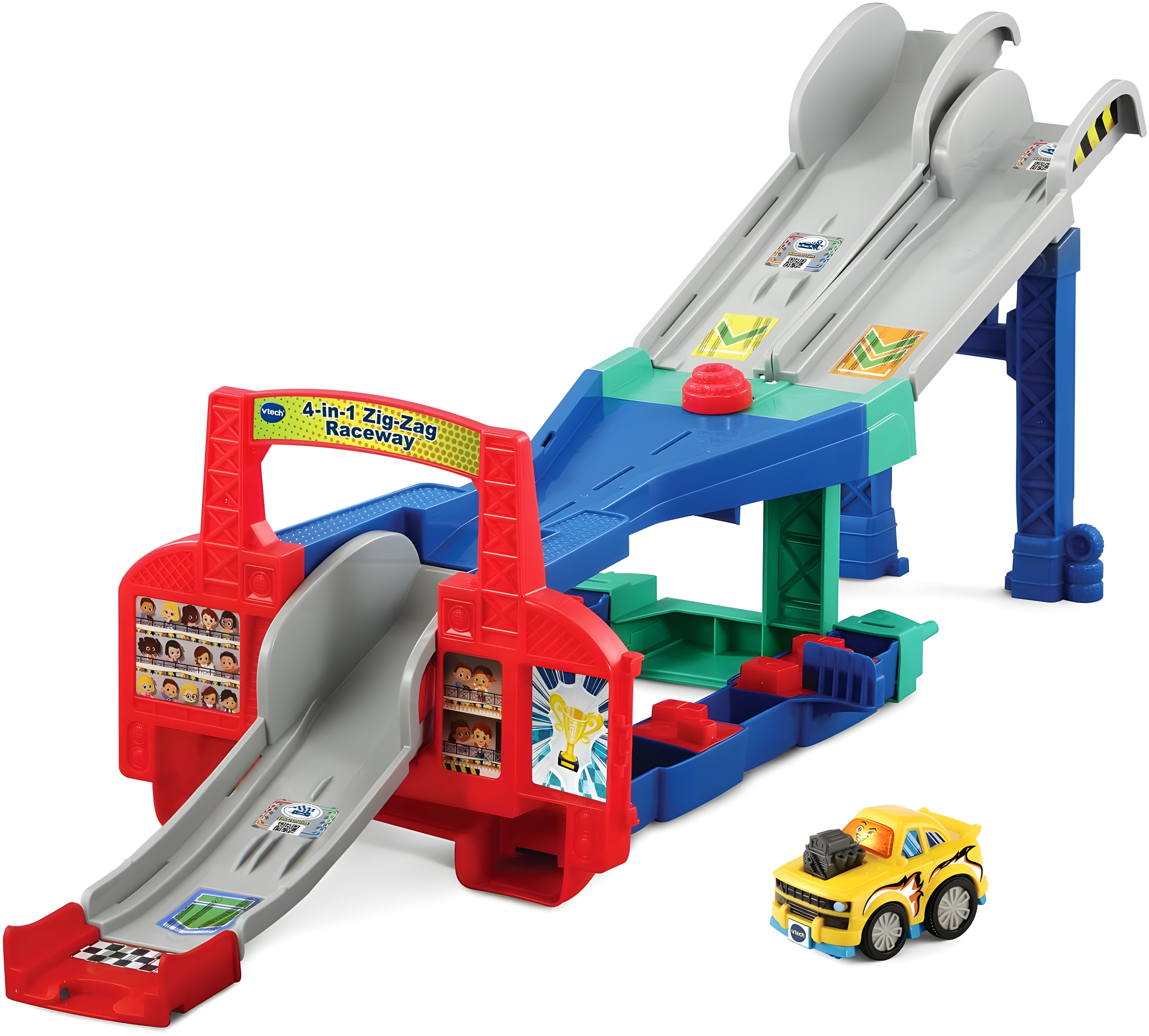 VTech Go! Go! Smart Wheels 4-in-1 Zig-Zag Raceway with Accessories, Baby and Toddler Toys