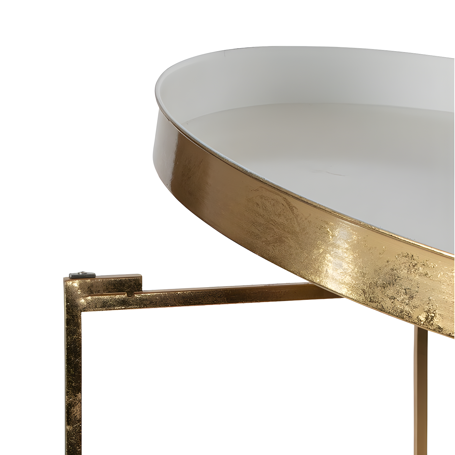 Kate and Laurel Celia Round Metal Coffee Table, 28.25x28.25x19, White and Gold