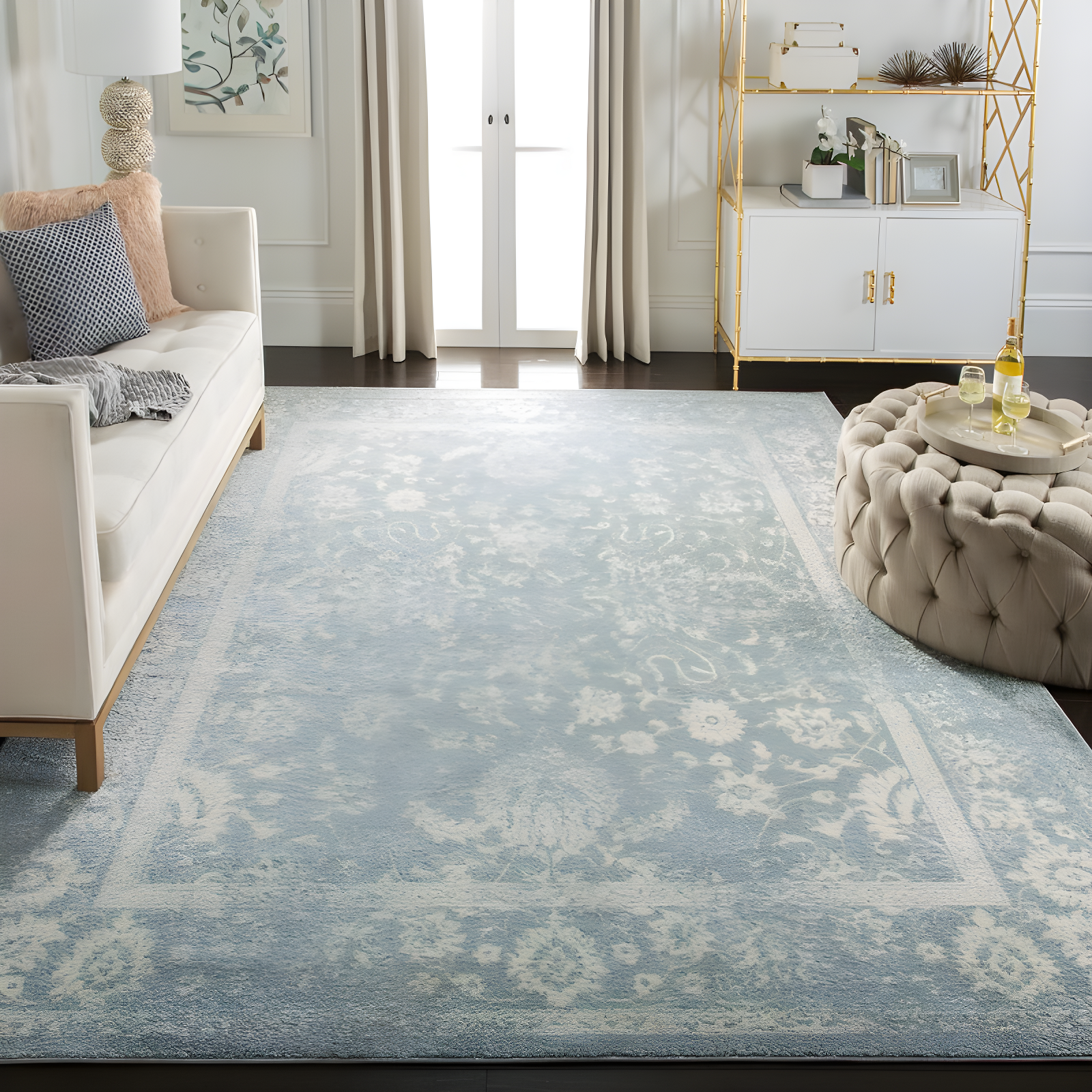 Adirondack ADR109 Machine Made Indoor Area Rug - Slate/Ivory - 10'x14' - Safavieh
