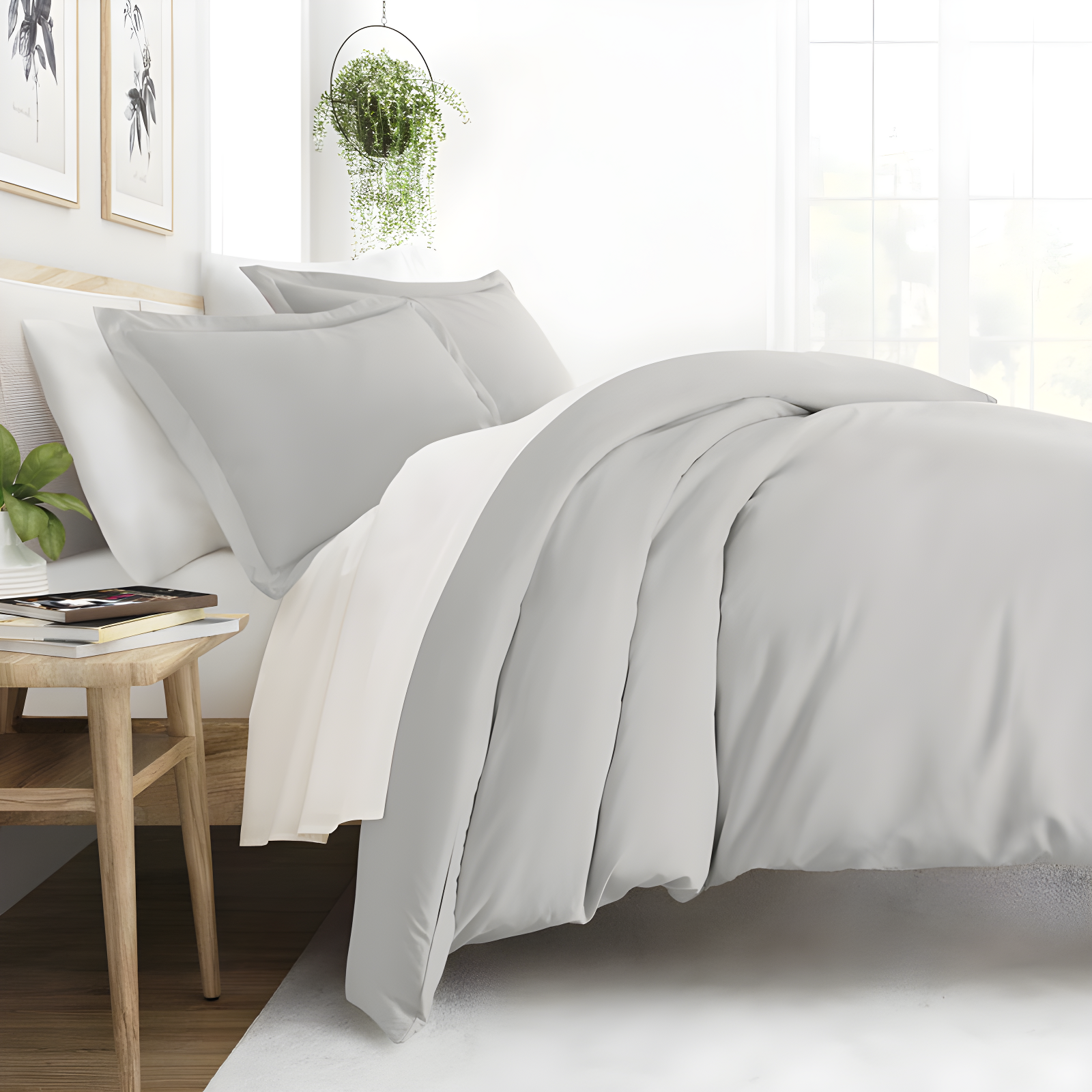 IEnjoy Home Super Soft Double Brushed Duvet Cover Set