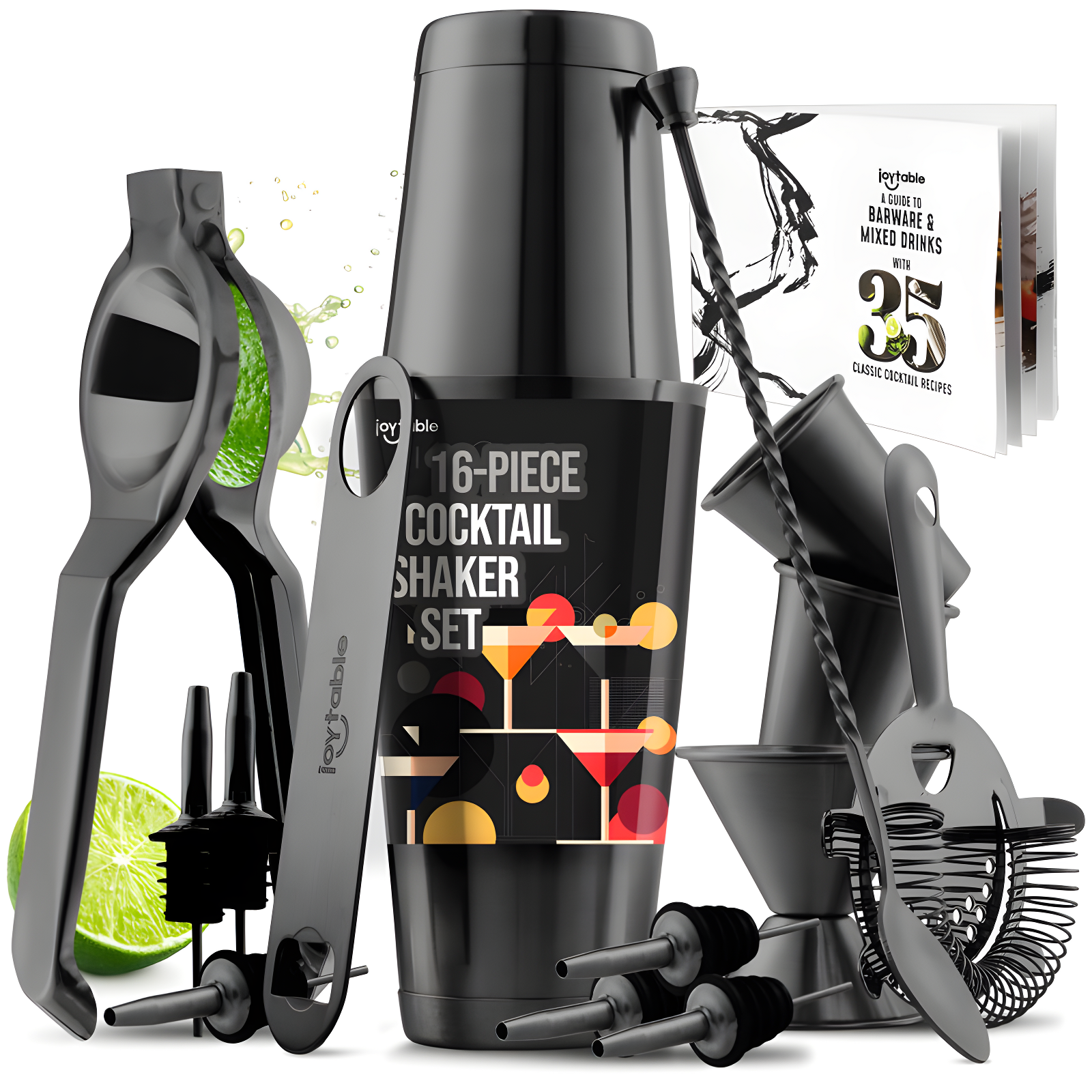 Joytable Joytable Stainless Steel Cocktail Shaker Bar Set