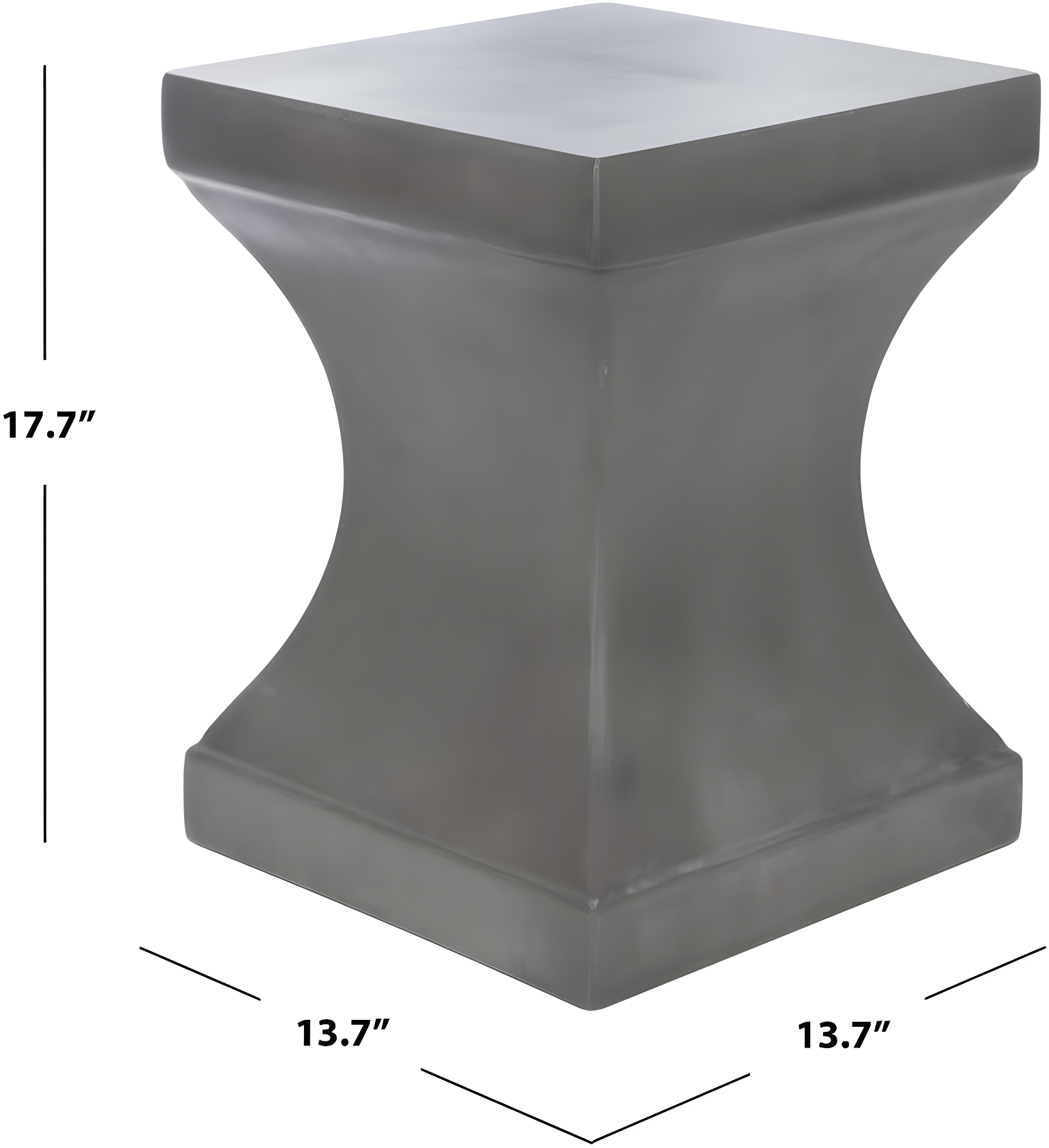 Curby Concrete Indoor/Outdoor Accent Stool - Dark Grey - Safavieh
