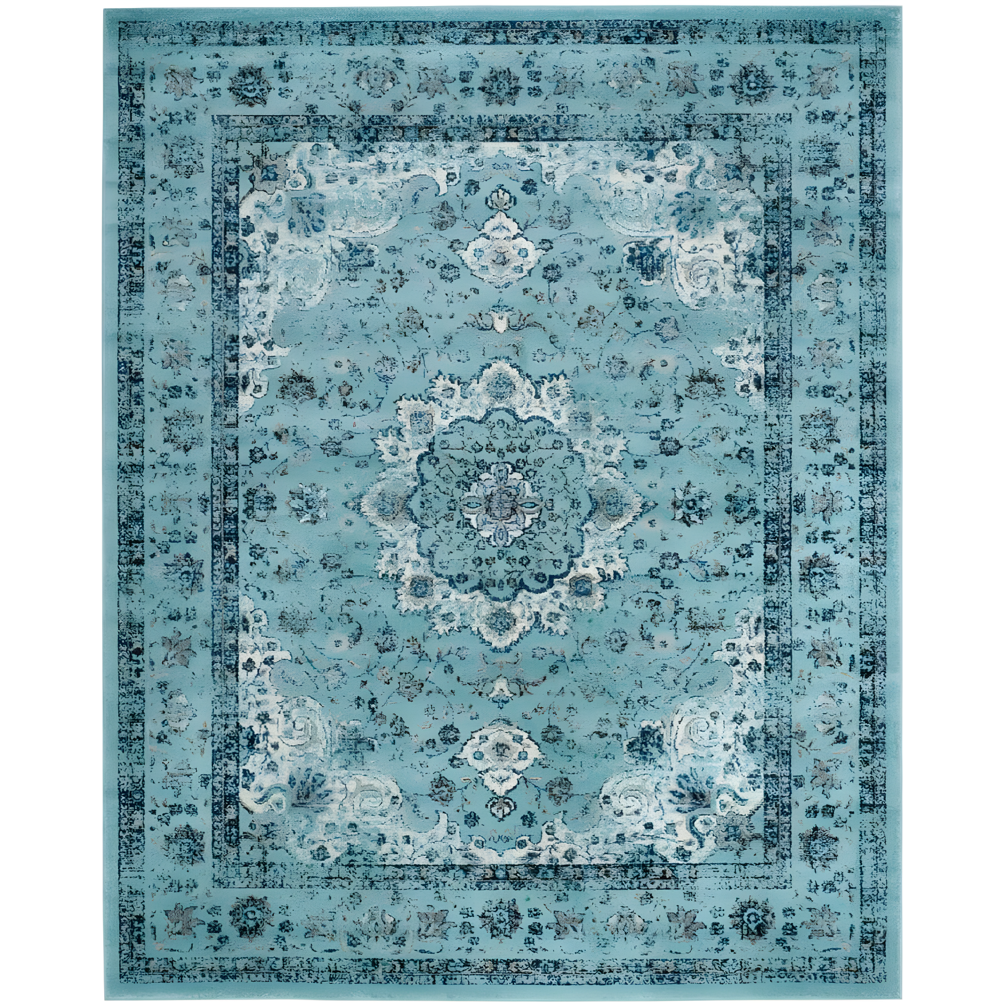 Evoke EVK220 Power Loomed Area Rug - Light Blue/Light Blue - 8'x10' - Safavieh.