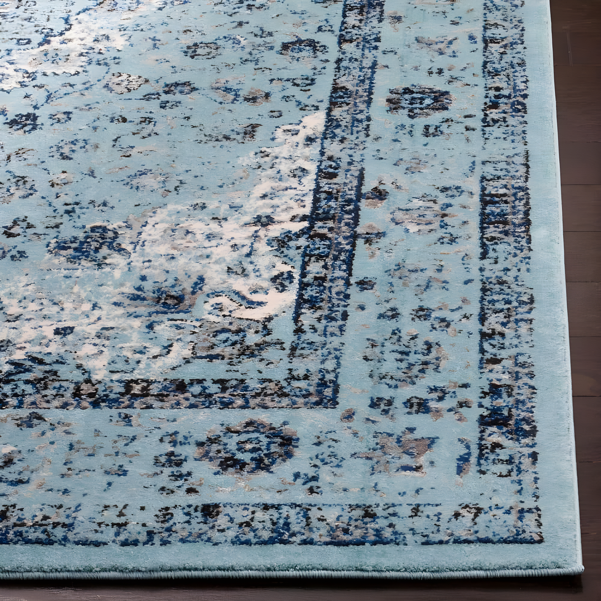 Evoke EVK220 Power Loomed Area Rug - Light Blue/Light Blue - 8'x10' - Safavieh.