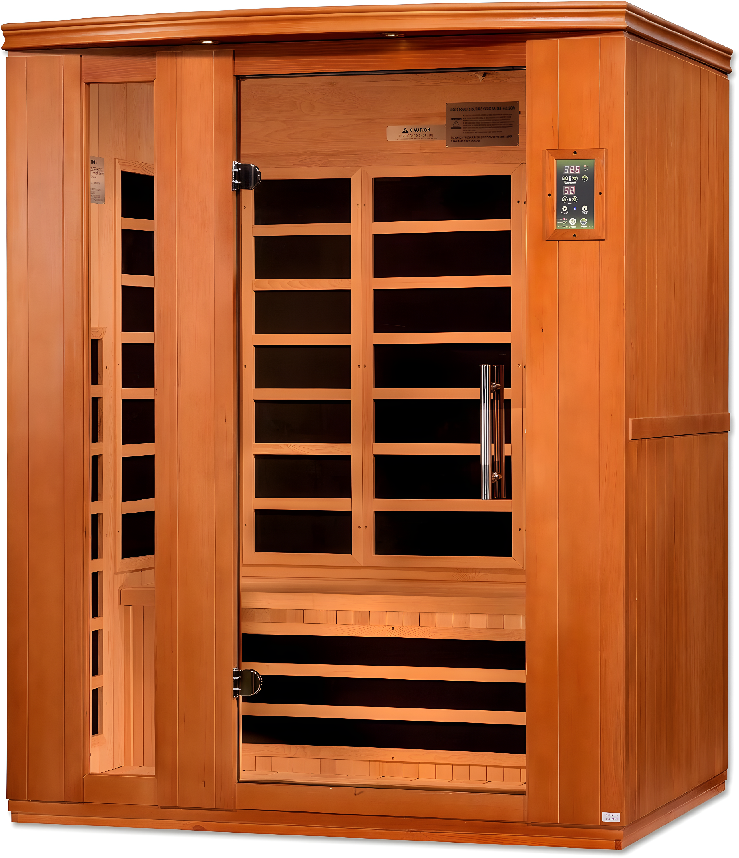 Dynamic Infrared Dynamic Infrared Lugano 3 - Person Bluetooth Compatible FAR Infrared Sauna with Remote Control in Hemlock