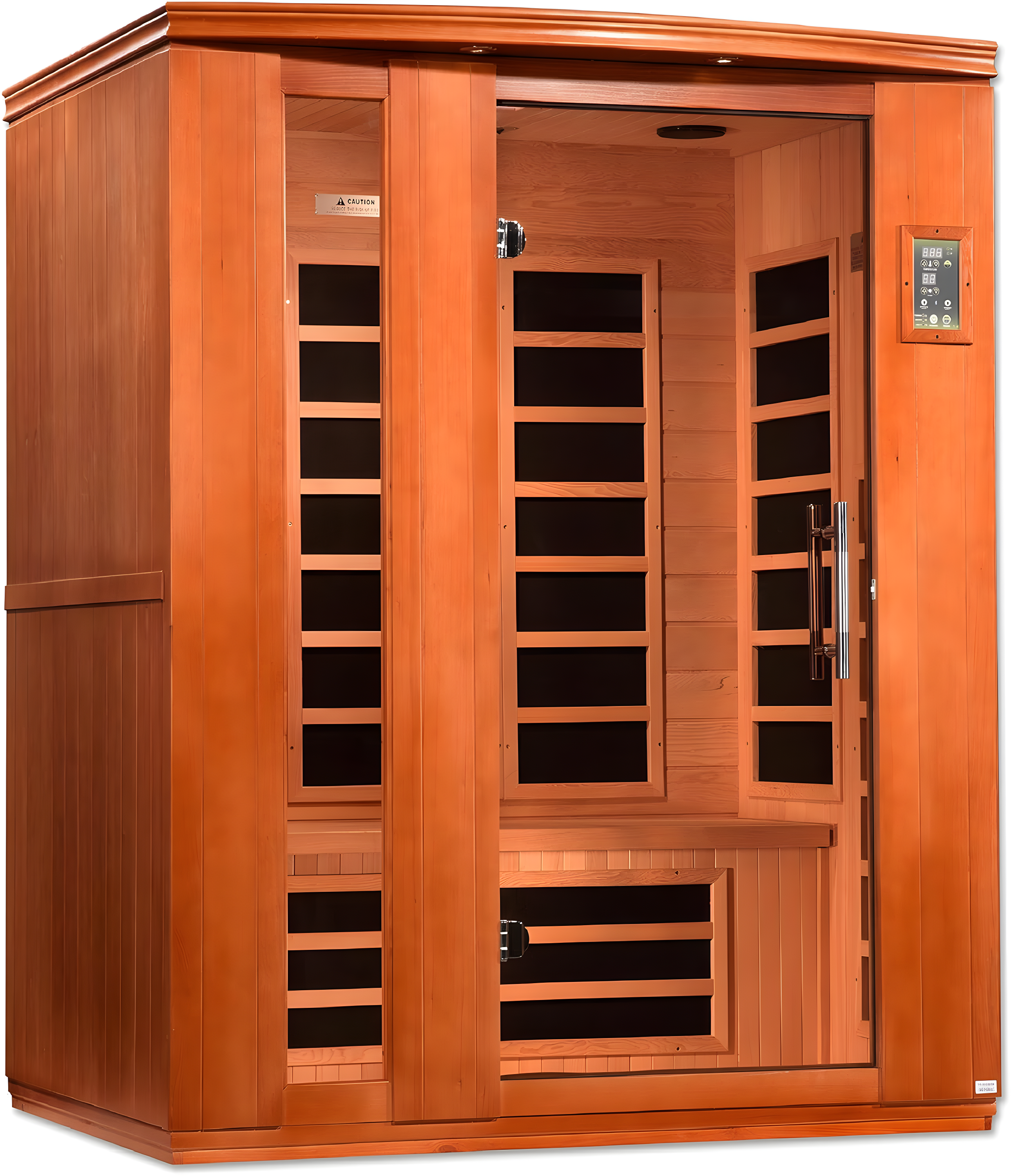 Dynamic Infrared Dynamic Infrared Lugano 3 - Person Bluetooth Compatible FAR Infrared Sauna with Remote Control in Hemlock
