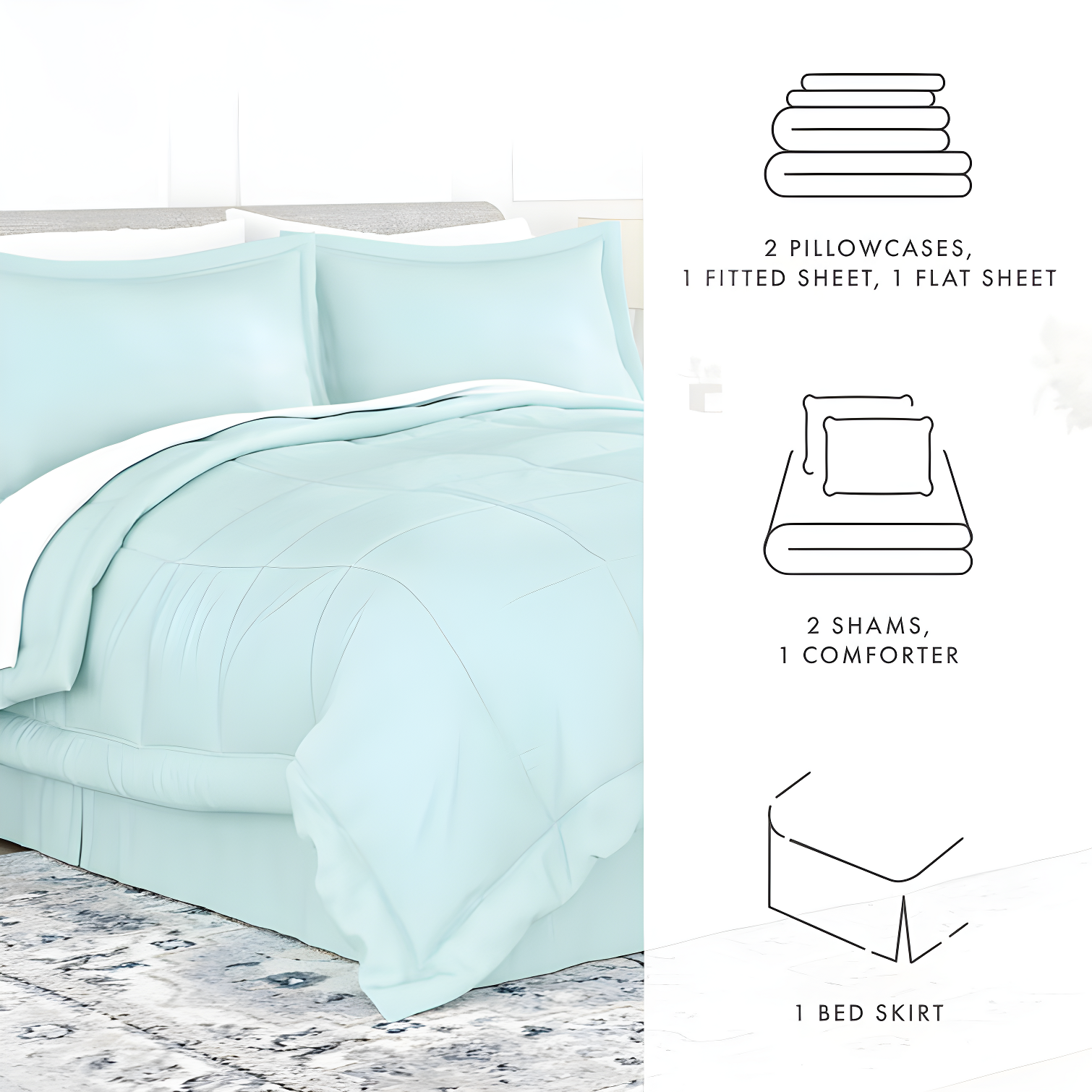 IEnjoy Home Simply Soft Microfiber Complete Bedding Set