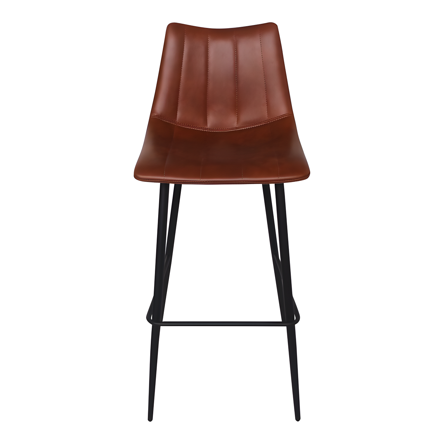 Moe's Home Collection Alibi 30" Faux Leather Bar Stools in Brown (Set of 2)