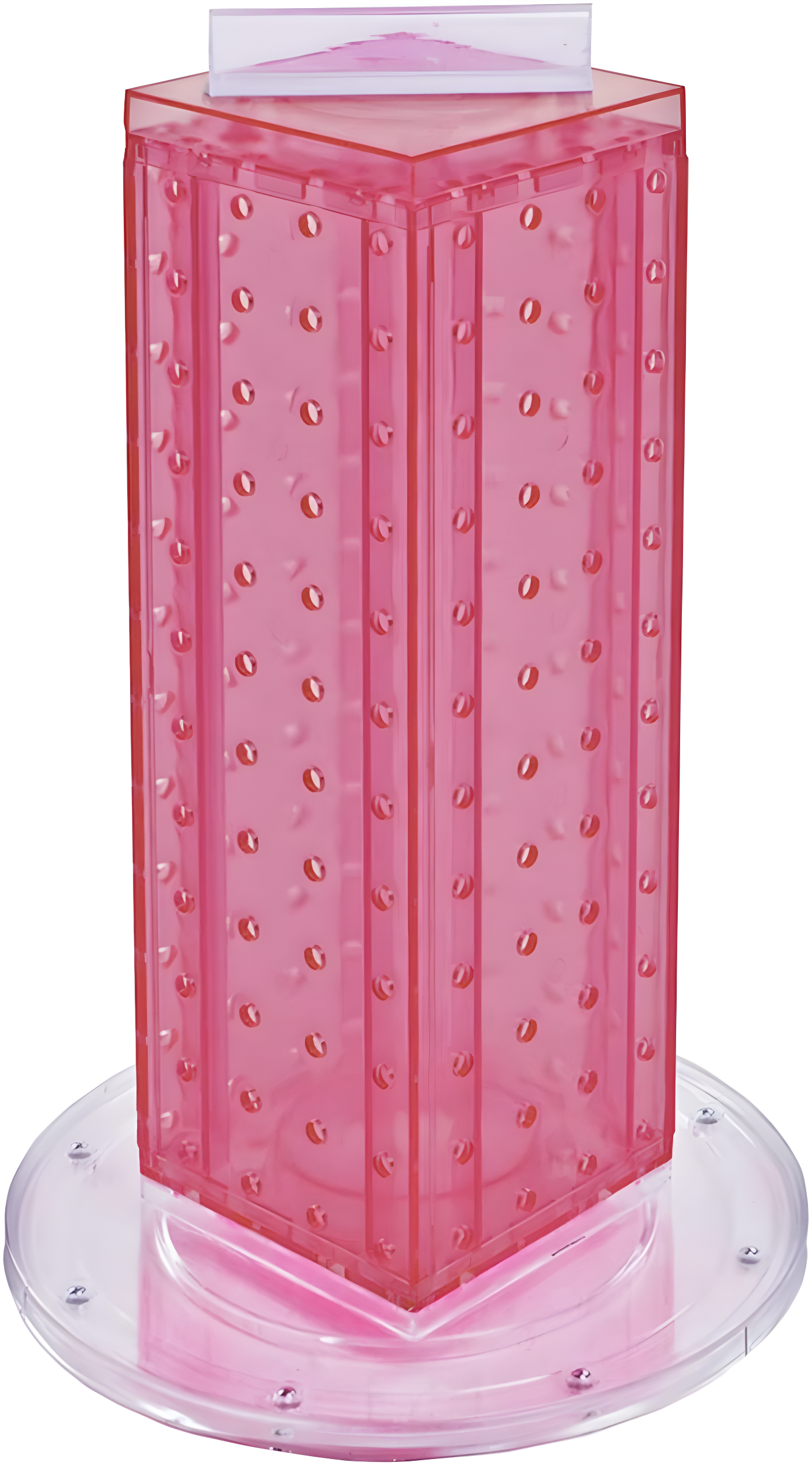 Four-sided 4"W x 12"H Pegboard Tower with Revolving 9" Base