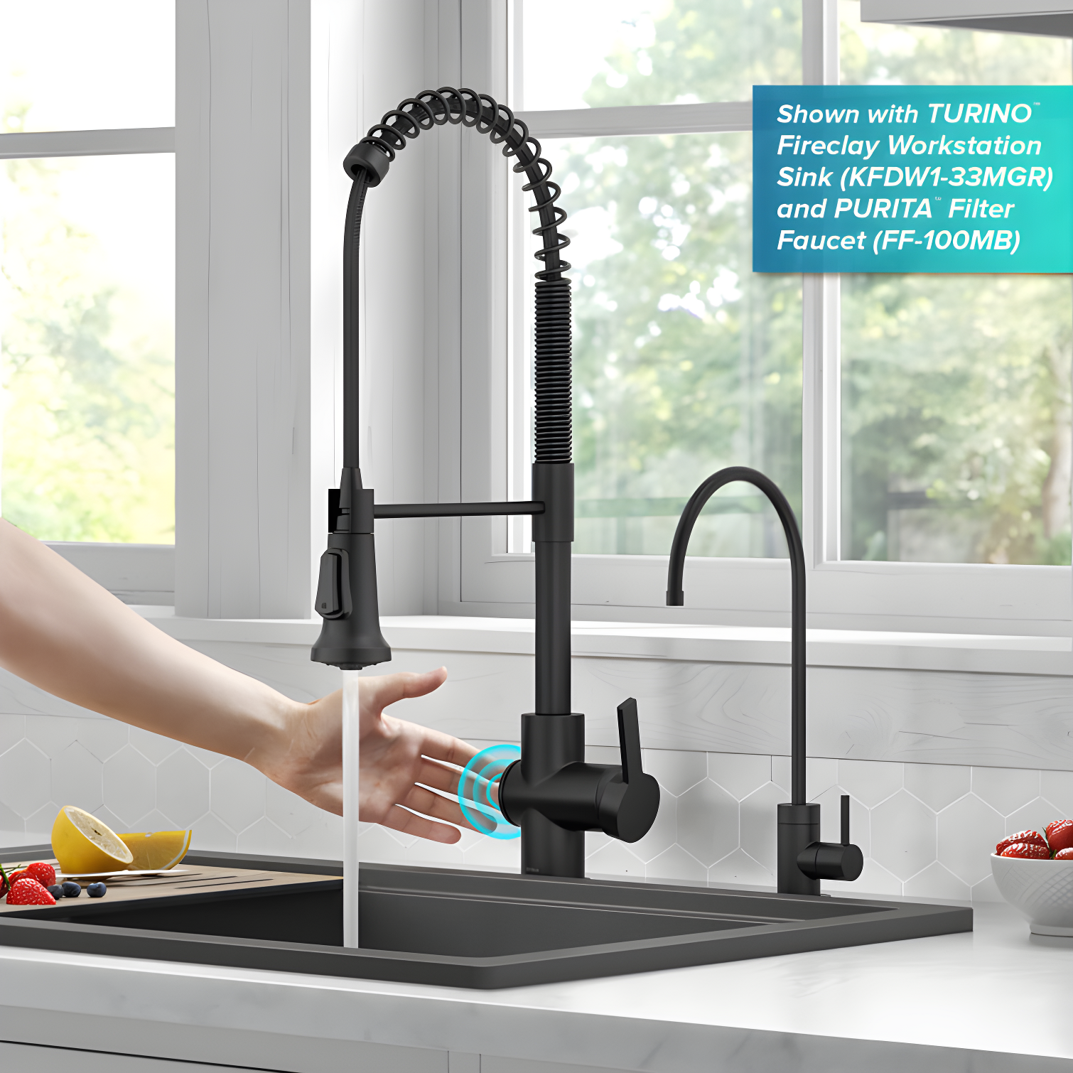 KRAUS Britt Touchless Sensor Commercial Single Handle Pull Down Kitchen Faucet