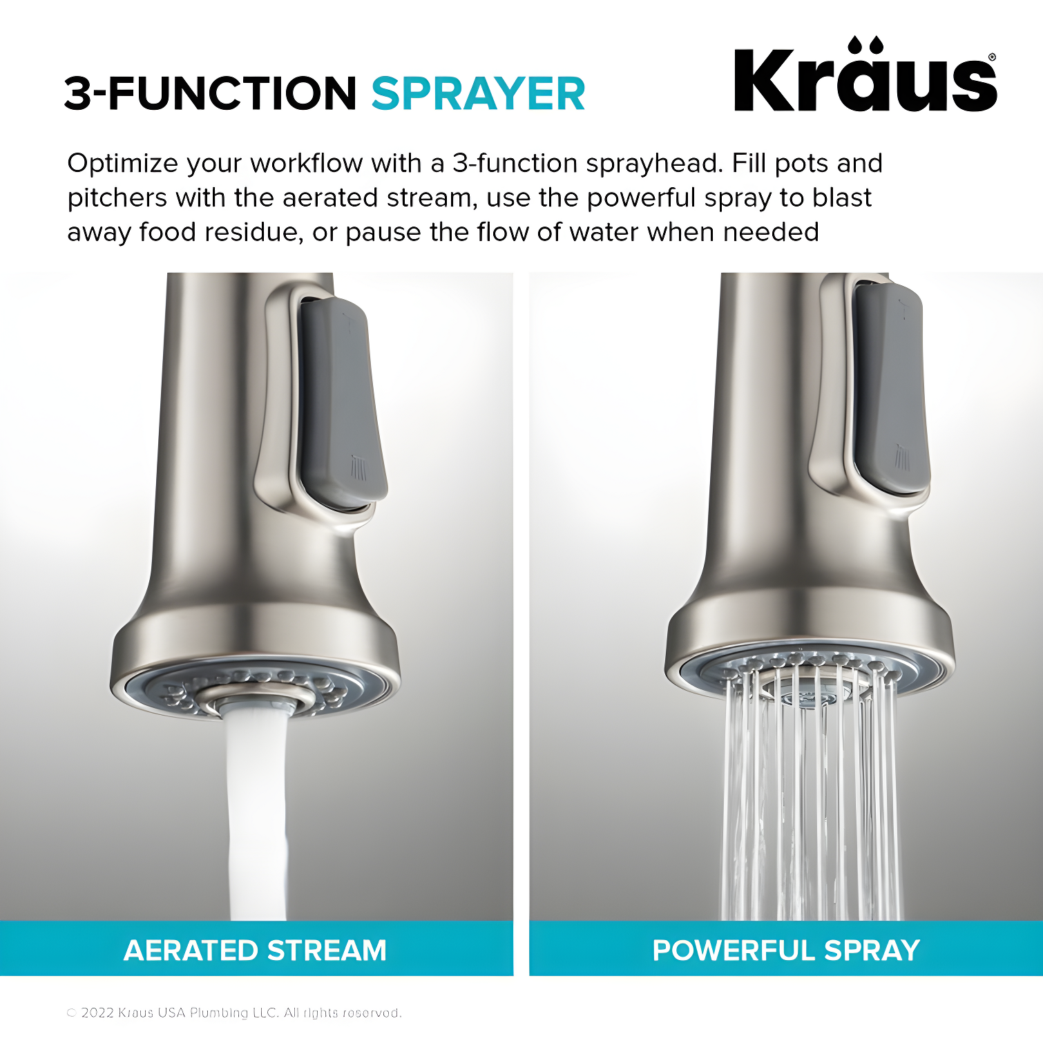 KRAUS Britt Touchless Sensor Commercial Single Handle Pull Down Kitchen Faucet