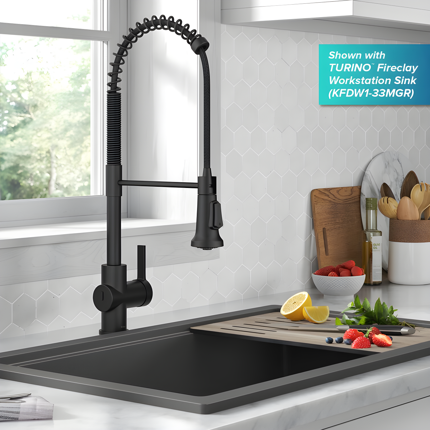 KRAUS Britt Touchless Sensor Commercial Single Handle Pull Down Kitchen Faucet