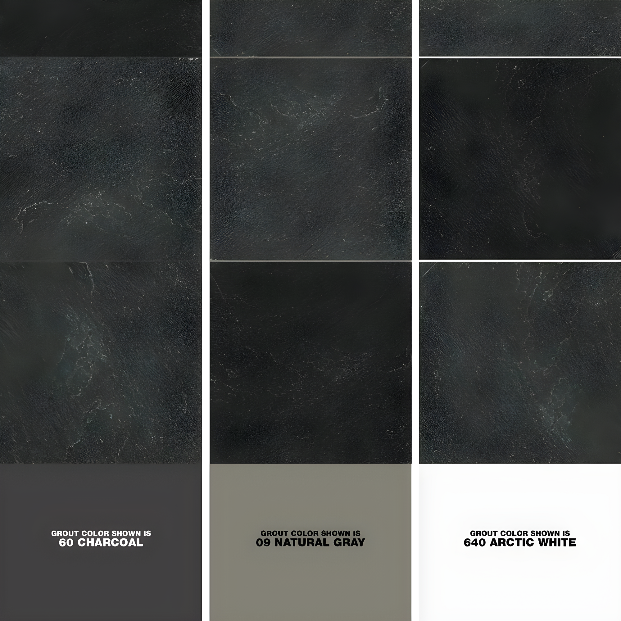 Midnight Black 16x16 Matte Slate Tile with Straight Edge