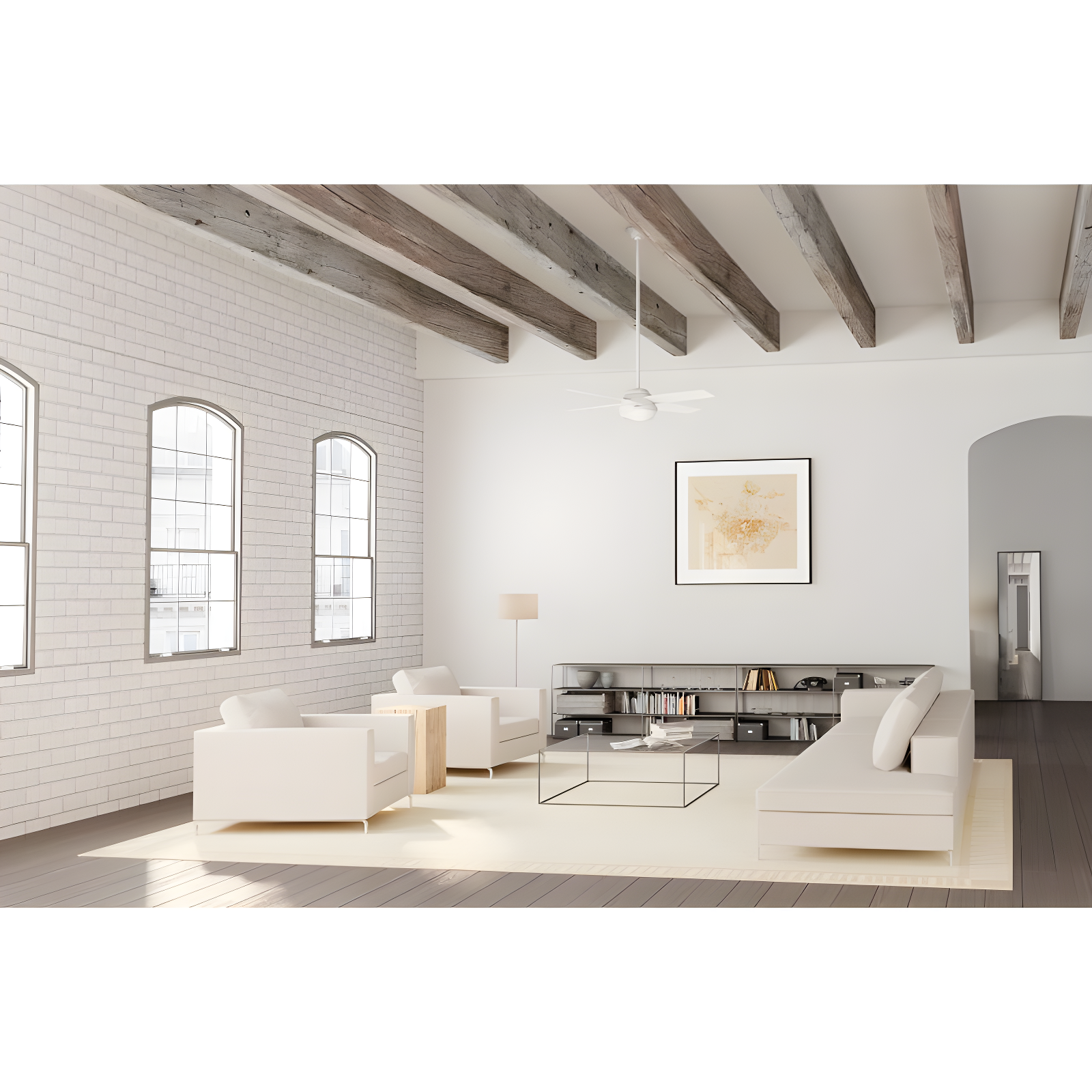Dempsey 52" 4 - Blade Contemporary Indoor Ceiling Fan with Lights and Remote