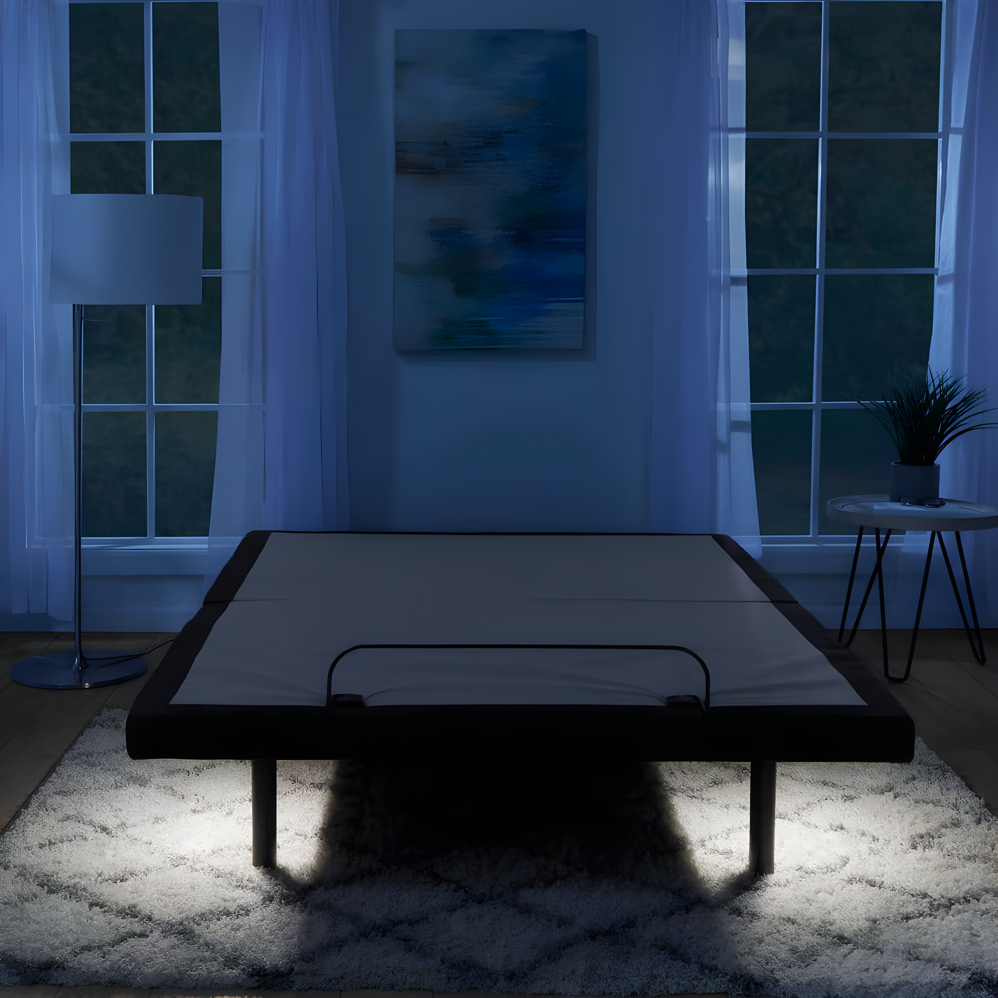 Clara Clark Clara Clark Massaging Zero Gravity, Zero Clearance Adjustable Bed with Wireless Remote, USB Ports & LED Lights