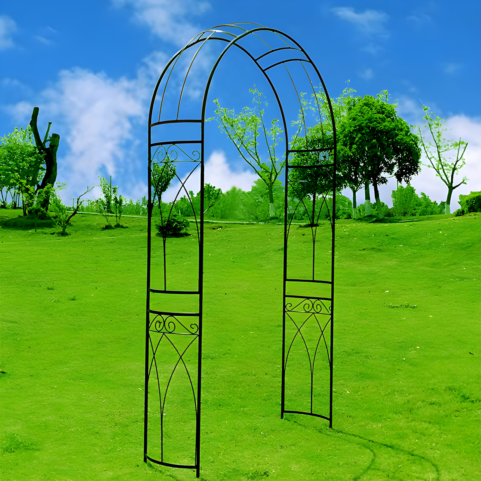 OUTOUR 87'' H x 14'' W Iron Arched Trellis