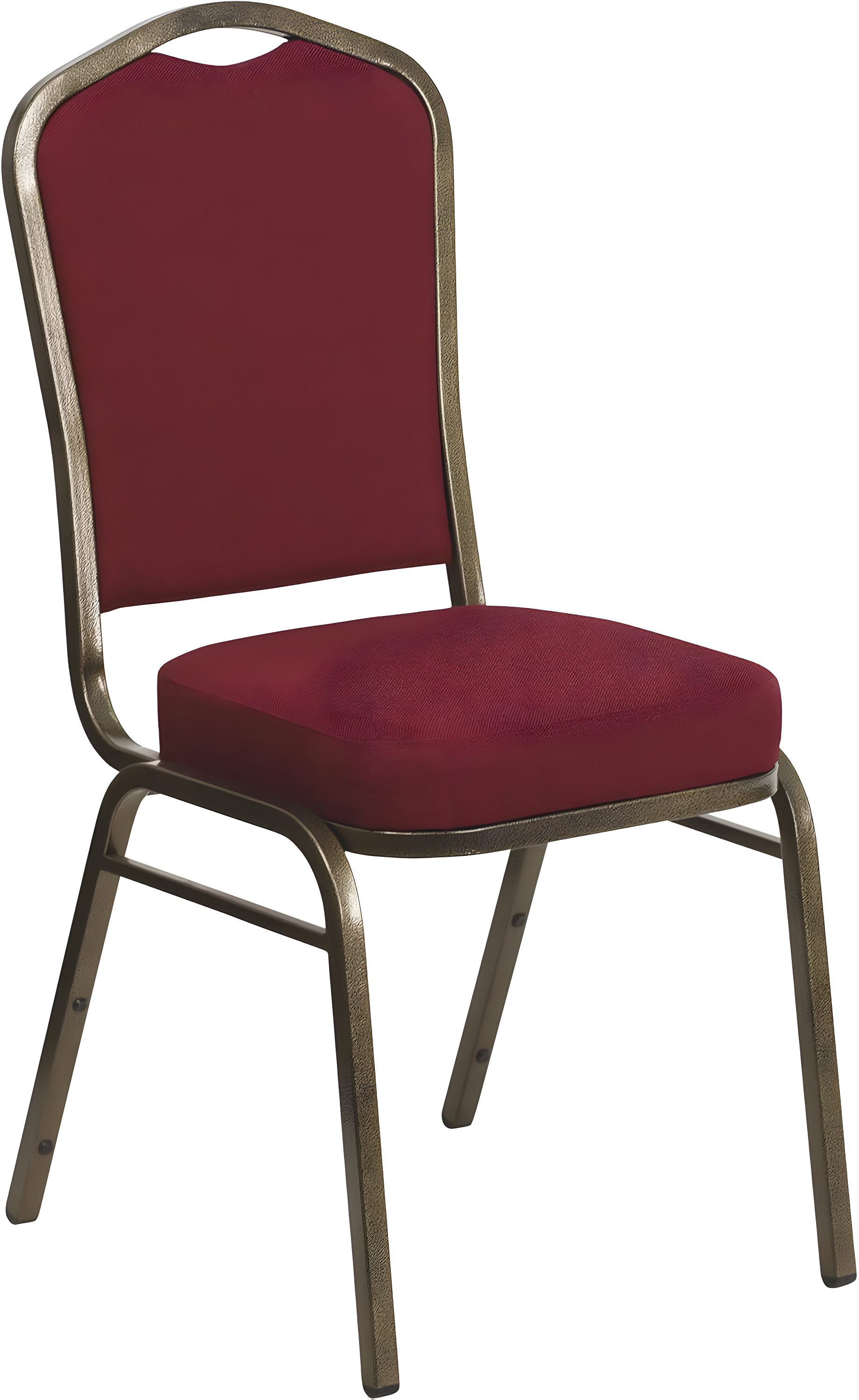 Flash Furniture HERCULES Series Crown Back Stacking Banquet Chair in Burgundy Fabric - Gold Vein Frame