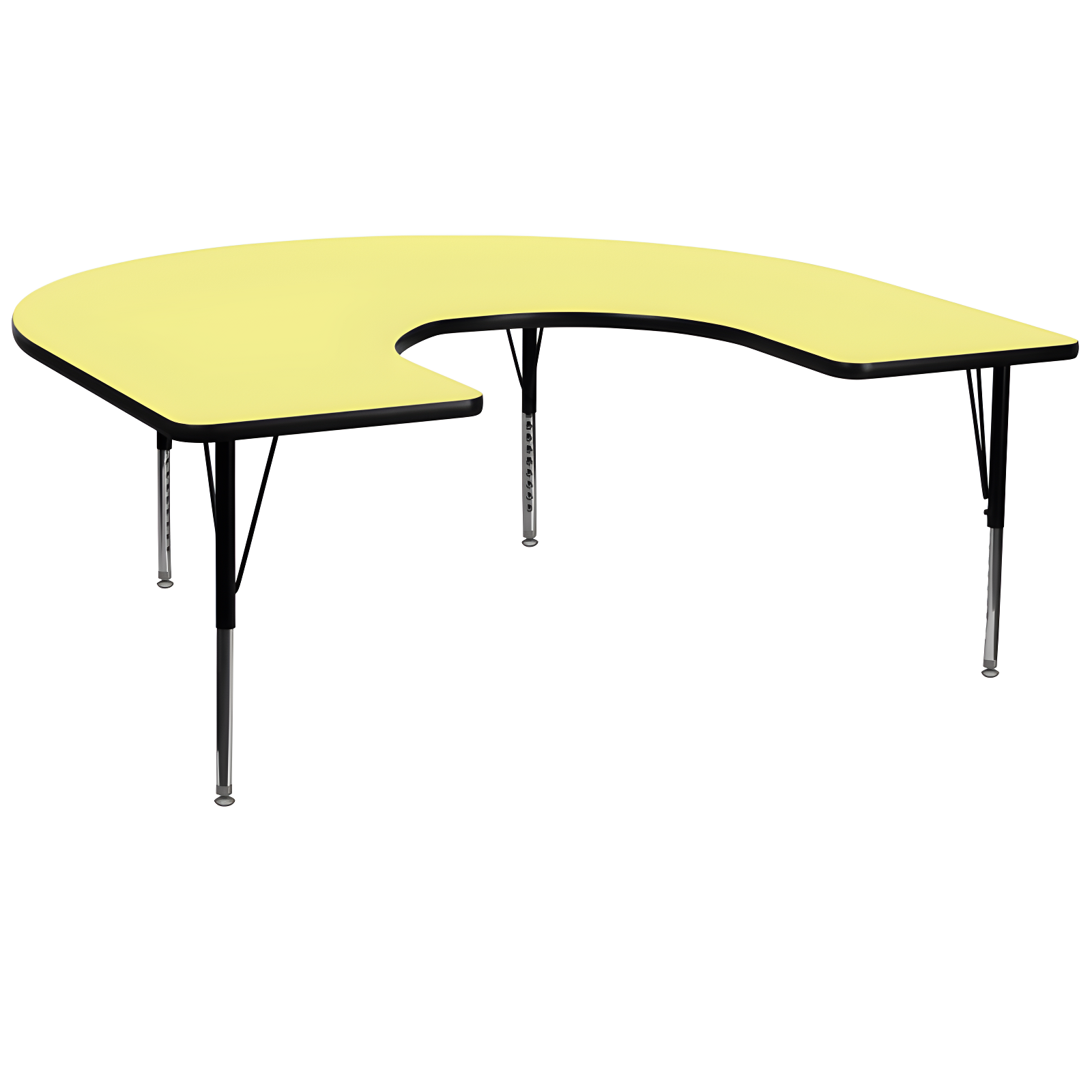 Flash Furniture Goddard 60''W x 66''L Horseshoe Thermal Laminate Activity Table - Adjustable Short Legs