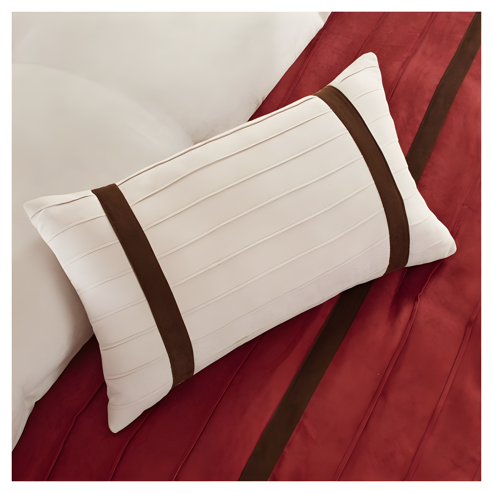 7pc California King Dakota Microsuede Comforter Set Red: Madison Park, Hypoallergenic, Embroidered, Machine Washable