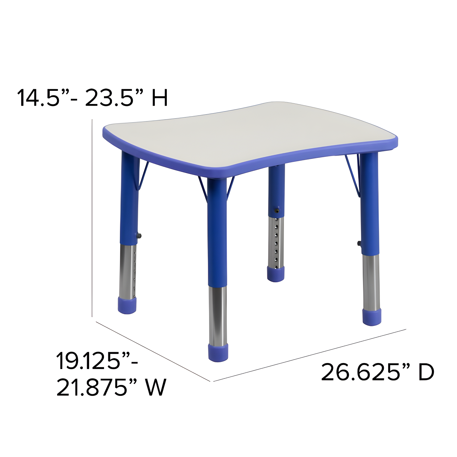 Goddard Rectangle Plastic Adjustable Height Kids Activity Table by Flash Furniture