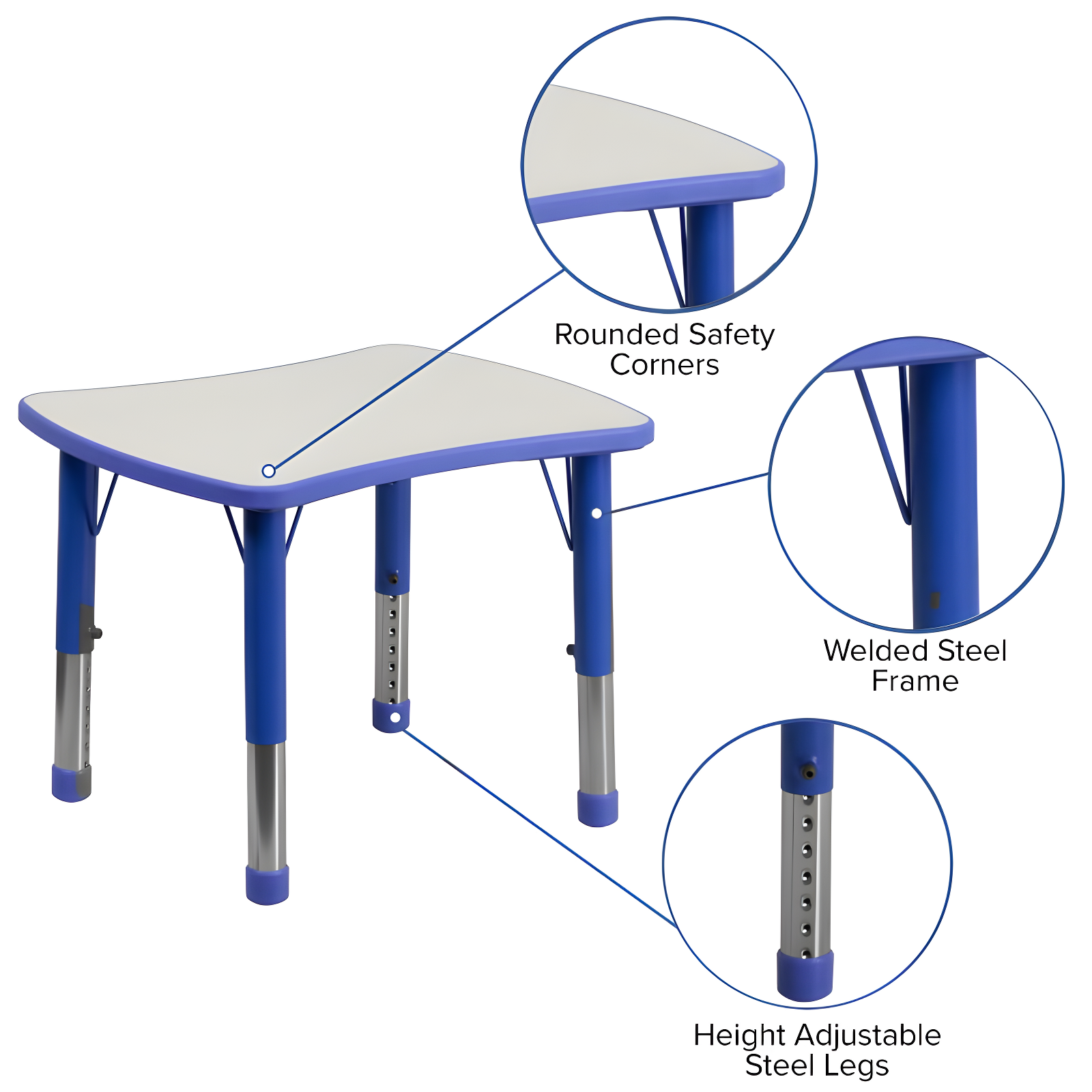 Goddard Rectangle Plastic Adjustable Height Kids Activity Table by Flash Furniture