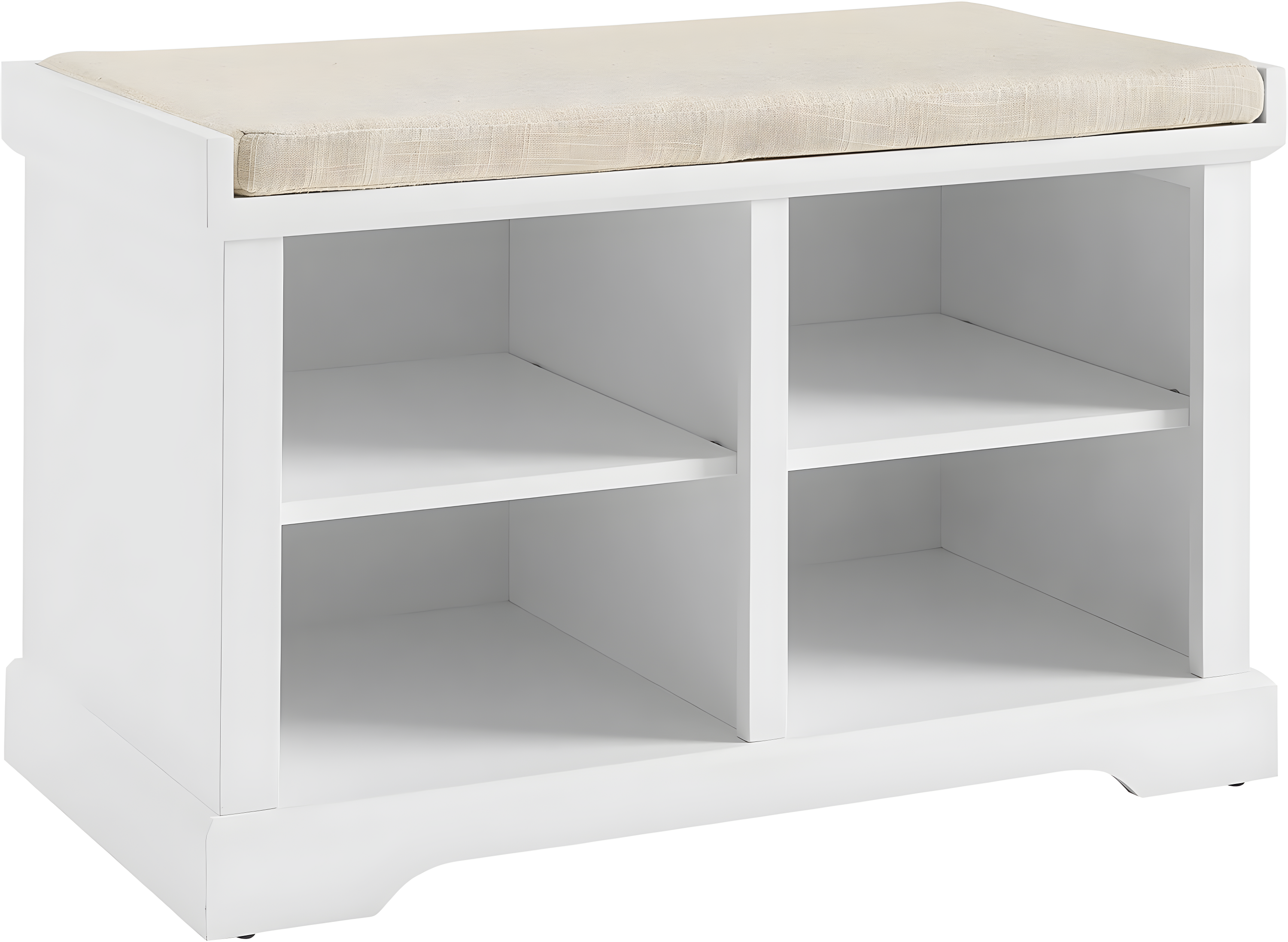 Anderson Storage Bench White - Crosley: Cushioned, Linen Upholstered, Farmhouse Style