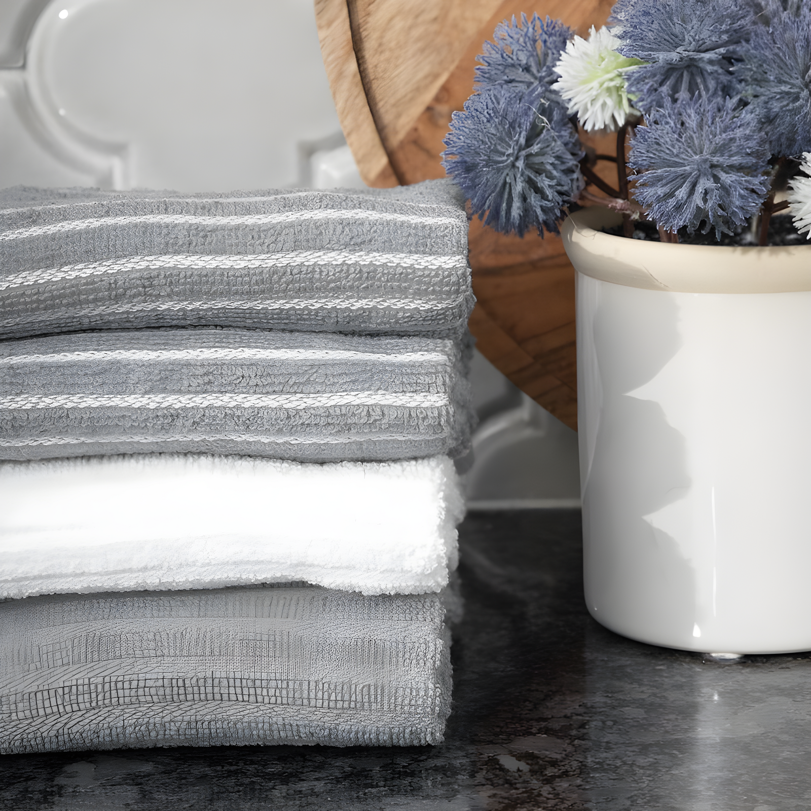 RITZ Cotton Stripe Tea Towel Kitchen Towel (Set of 4)