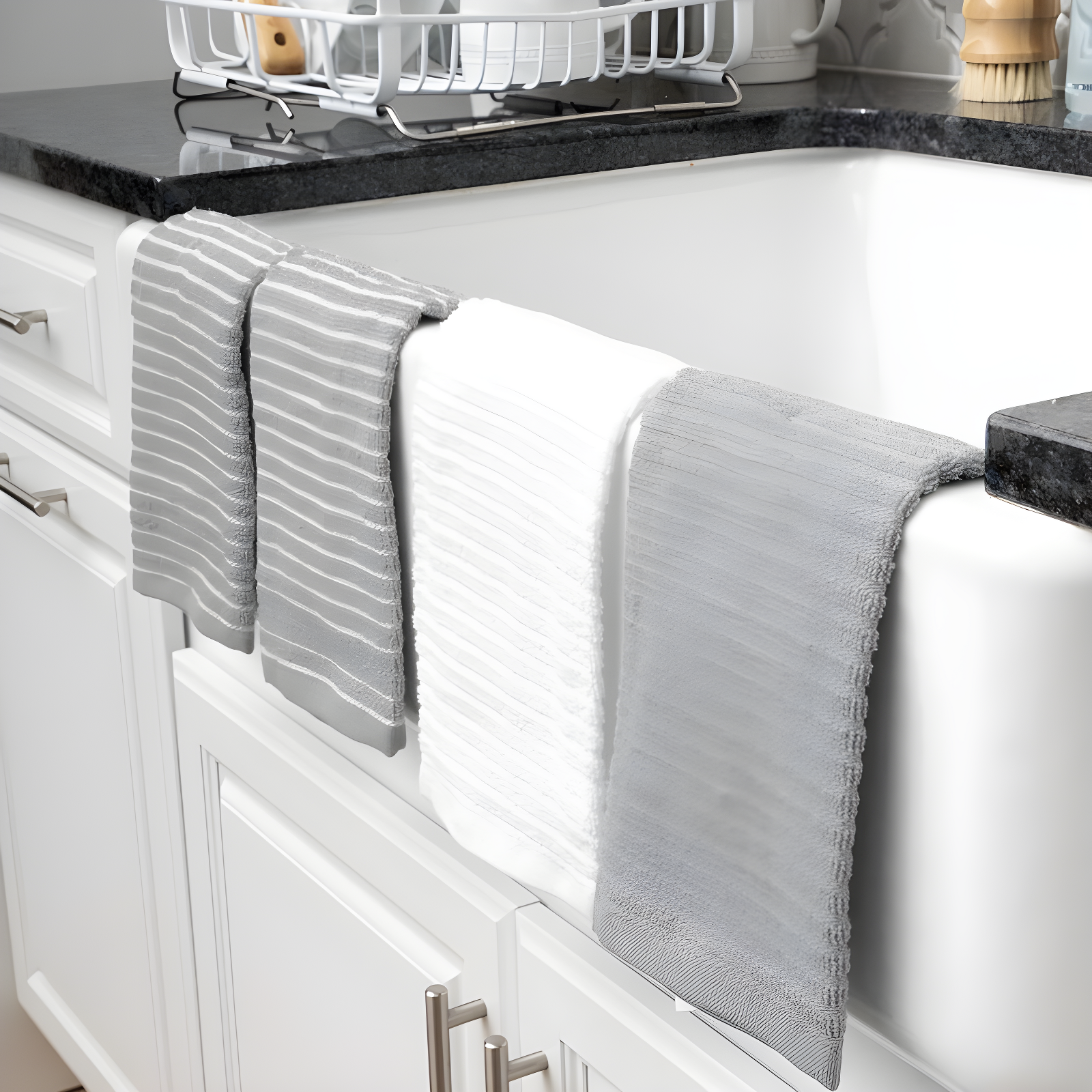 RITZ Cotton Stripe Tea Towel Kitchen Towel (Set of 4)