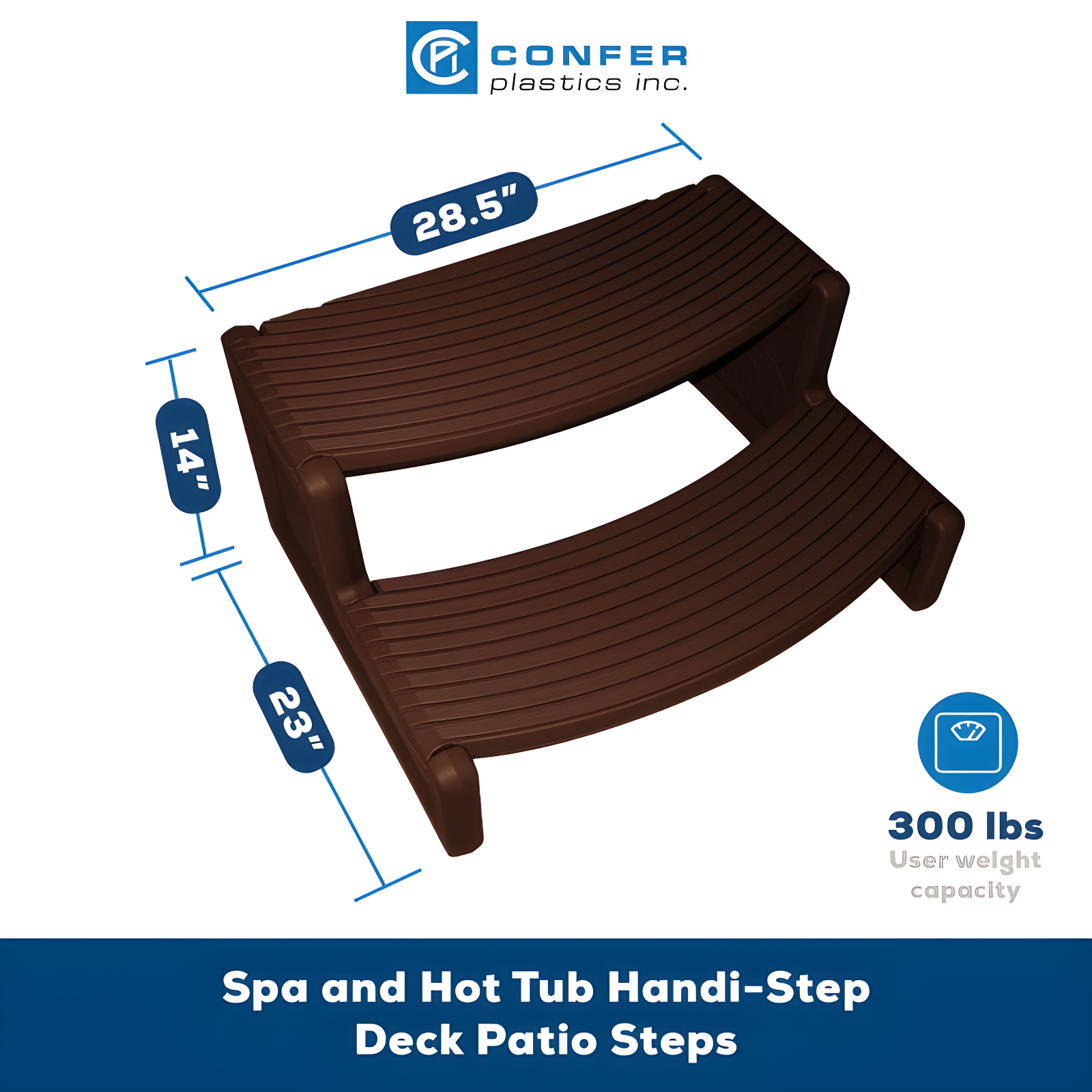 Confer Plastics Handi-Step Spa Hot Tub Stairs for Straight & Curved Spas