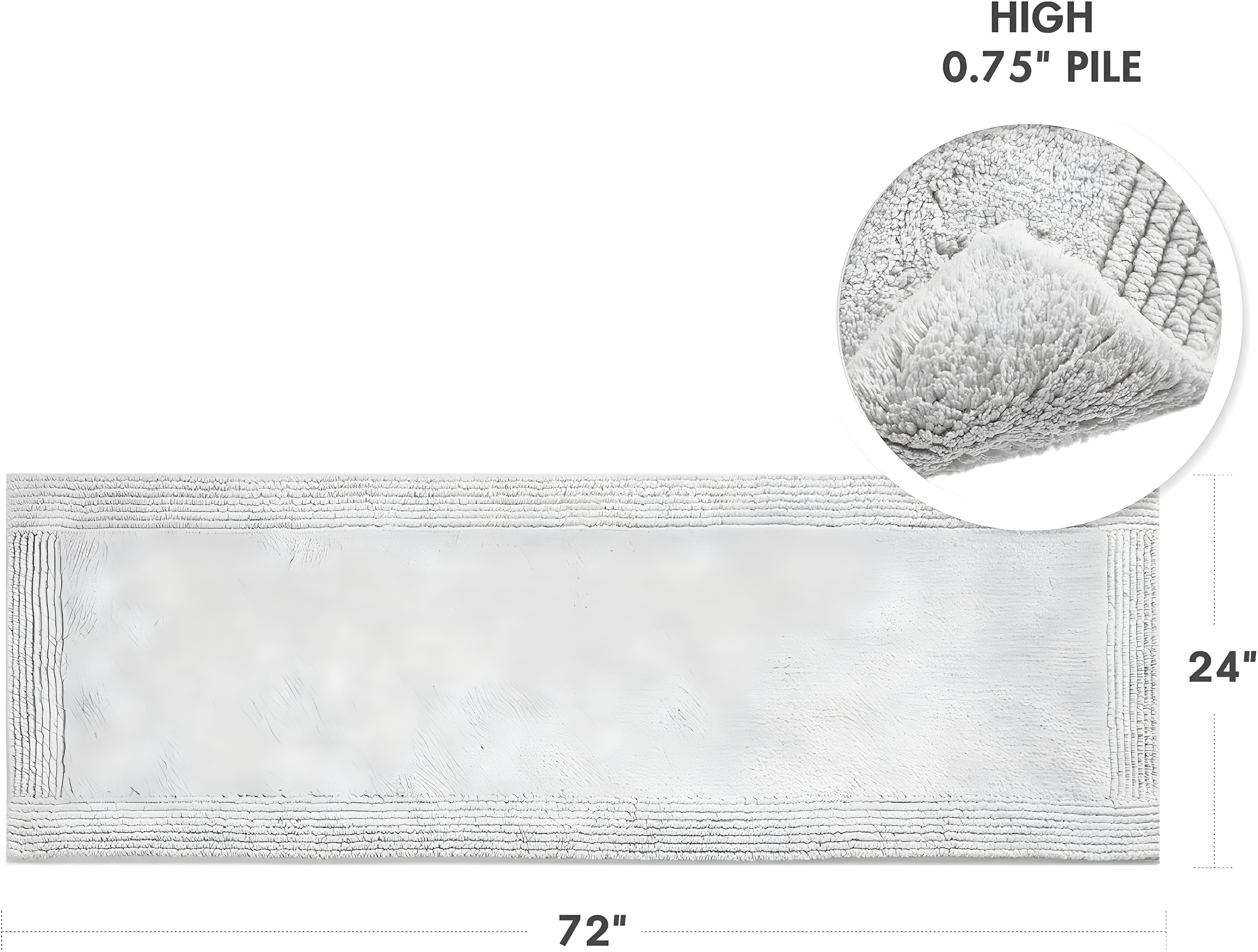 Splendor 100% Cotton Tufted 3000 GSM Reversible Bath Rug