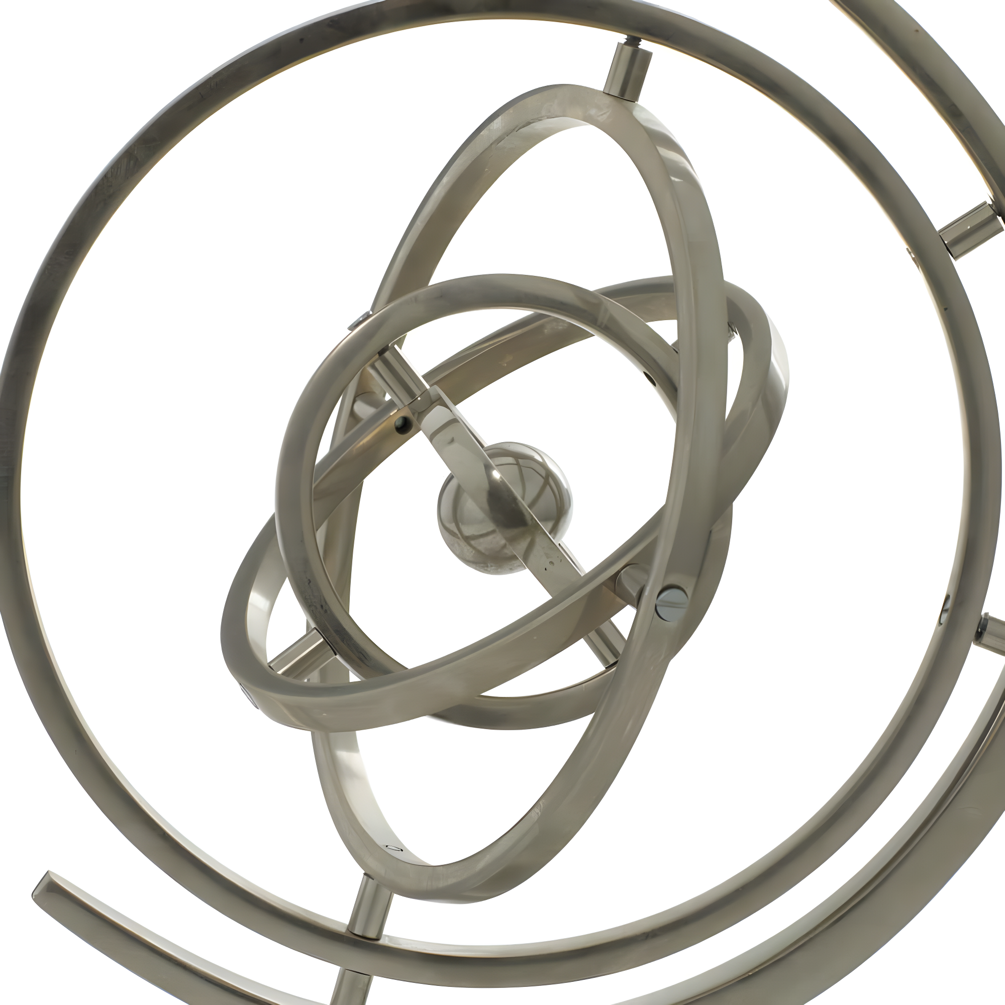 DecMode 10" Silver Armillary Globe with Marble Base