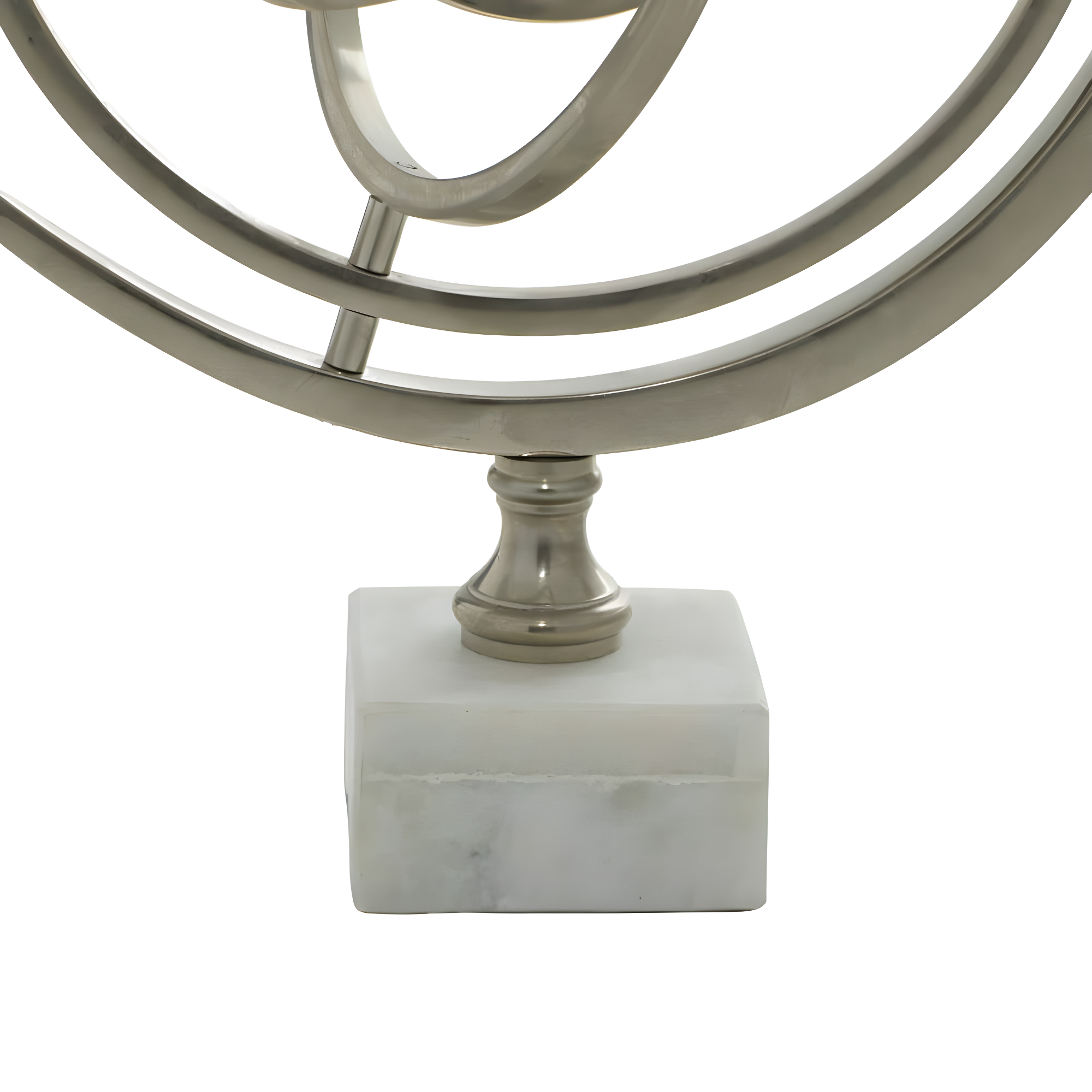 DecMode 10" Silver Armillary Globe with Marble Base