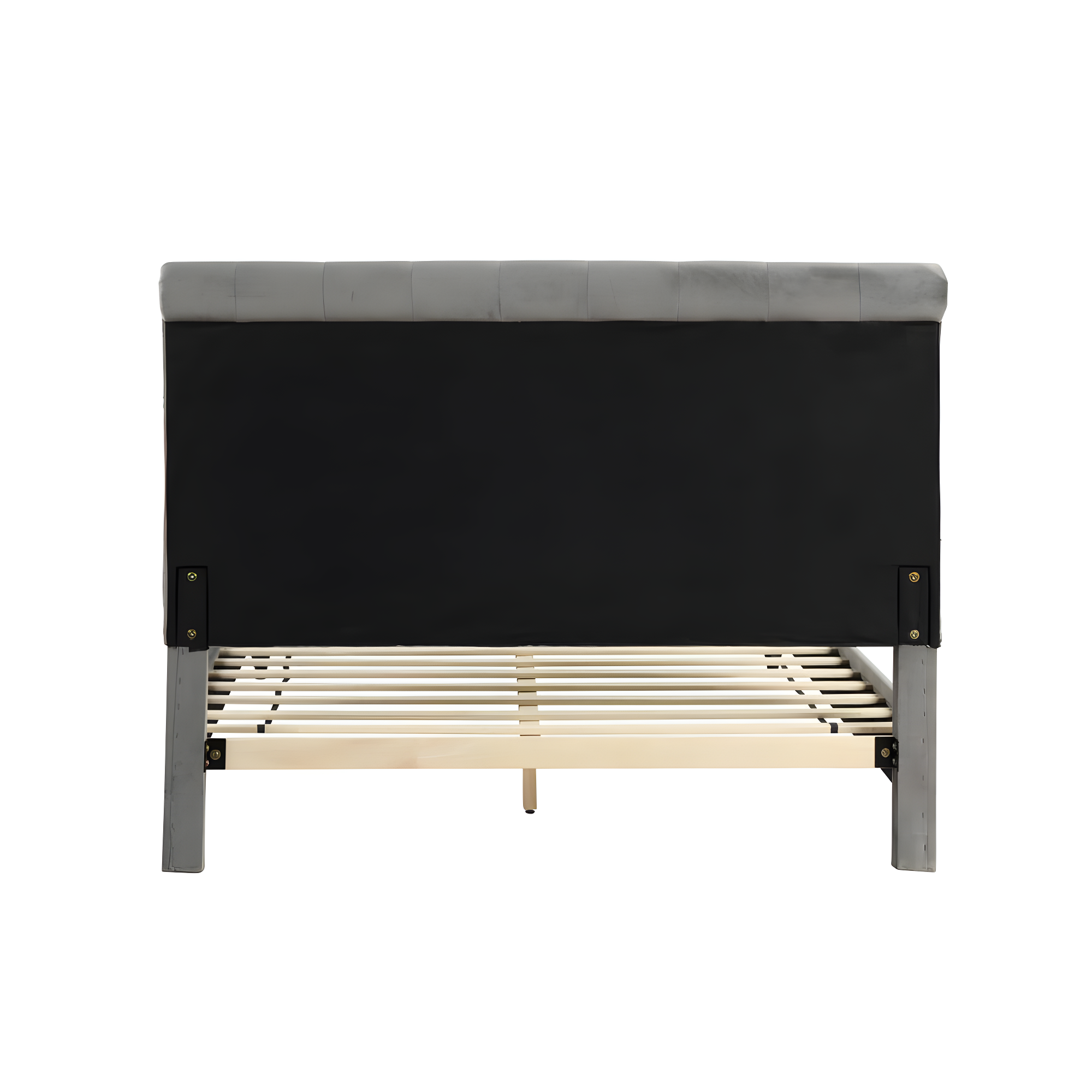 Ashley Tufted Velvet Fabric Queen Platform Bed in Gray