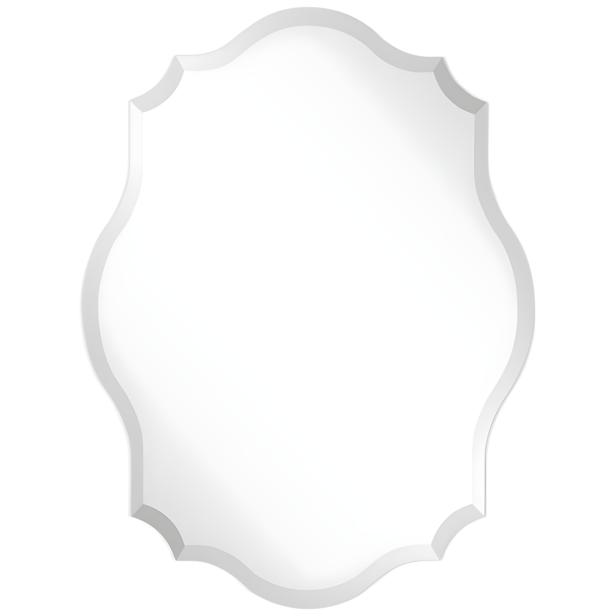Empire Art Direct Frameless Beveled Oblong Elegant Scalloped Wall Mirror 30 in. x 40 in. x 0.39 in.