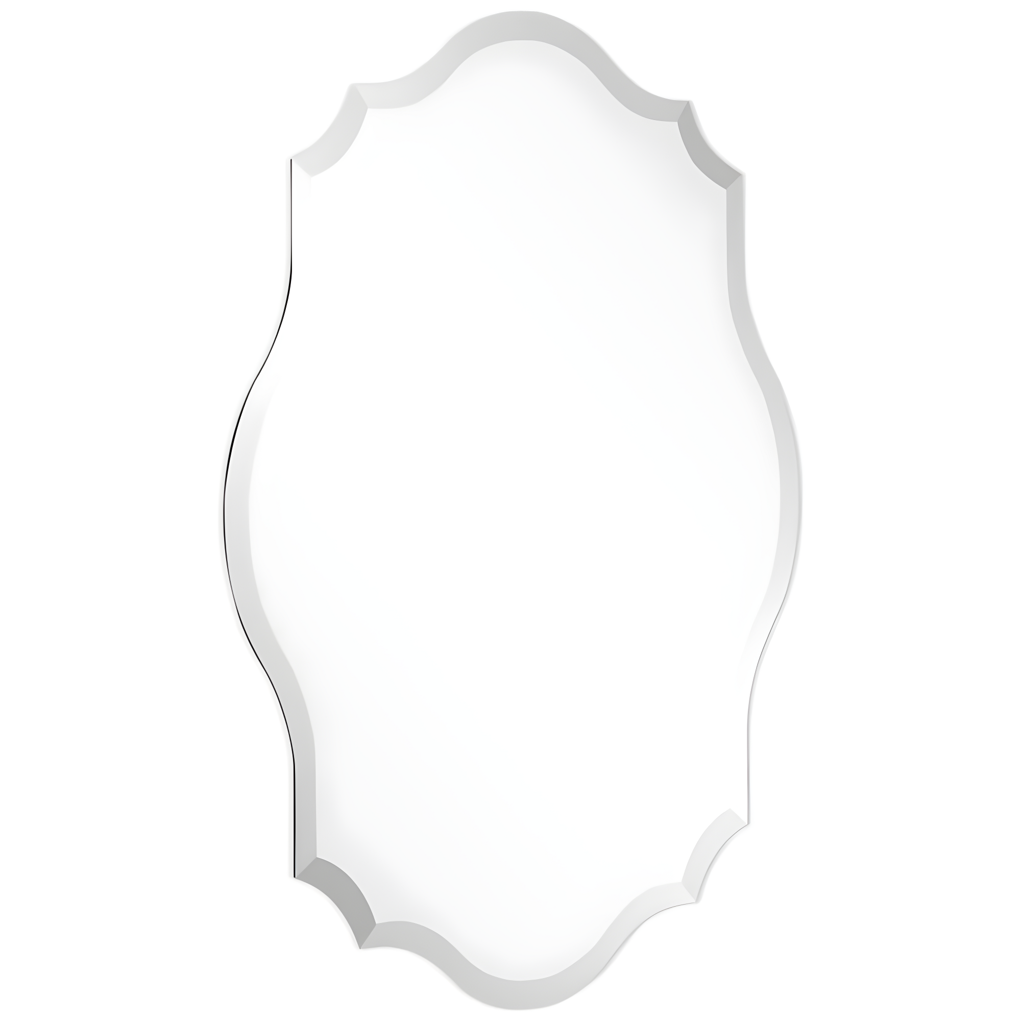 Empire Art Direct Frameless Beveled Oblong Elegant Scalloped Wall Mirror 30 in. x 40 in. x 0.39 in.