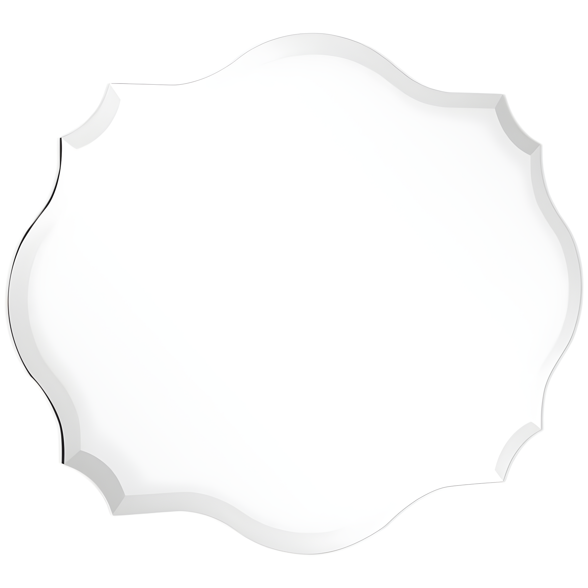 Empire Art Direct Frameless Beveled Oblong Elegant Scalloped Wall Mirror 30 in. x 40 in. x 0.39 in.