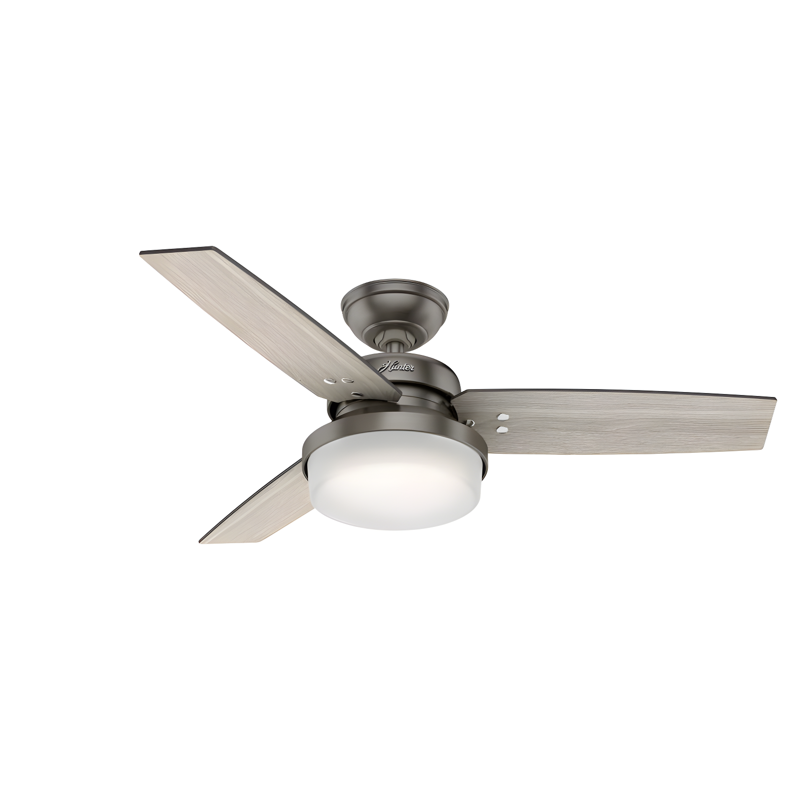 Hunter Fan 44" Sentinel 3 - Blade Standard Ceiling Fan with Remote Control and Light Kit Included
